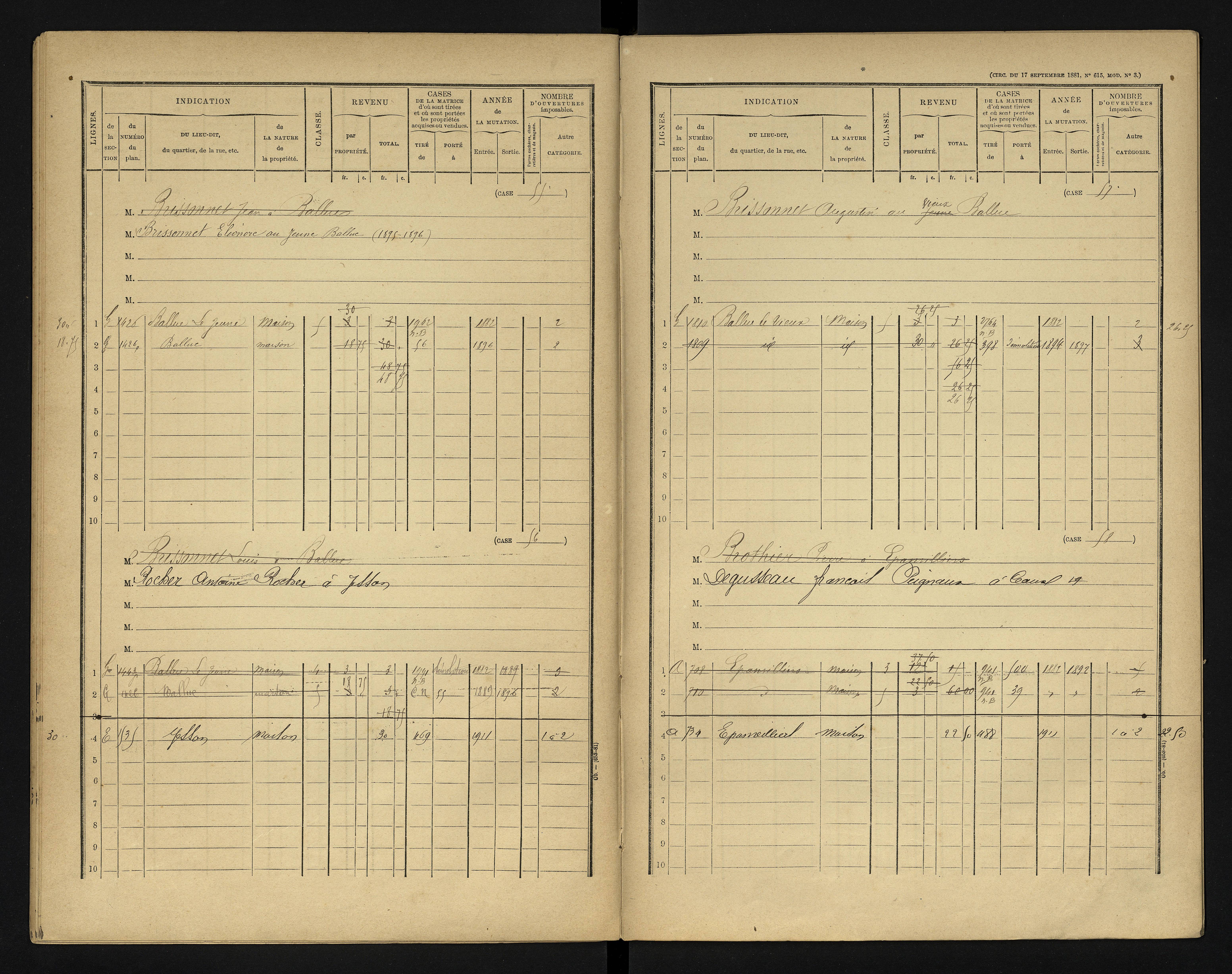 Blanzay - FRAD086_cadastre Cases 1-552 