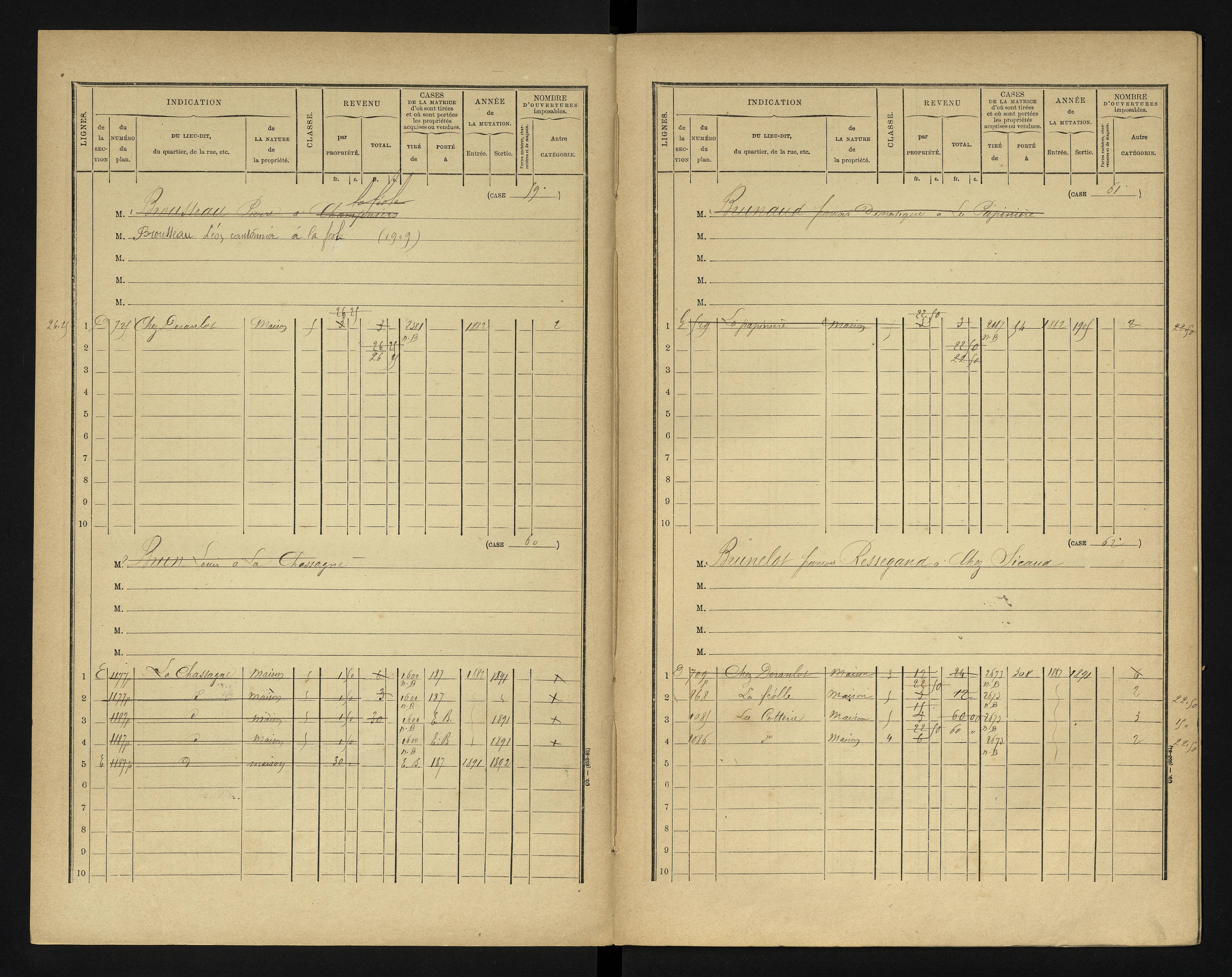 Blanzay - FRAD086_cadastre Cases 1-552 