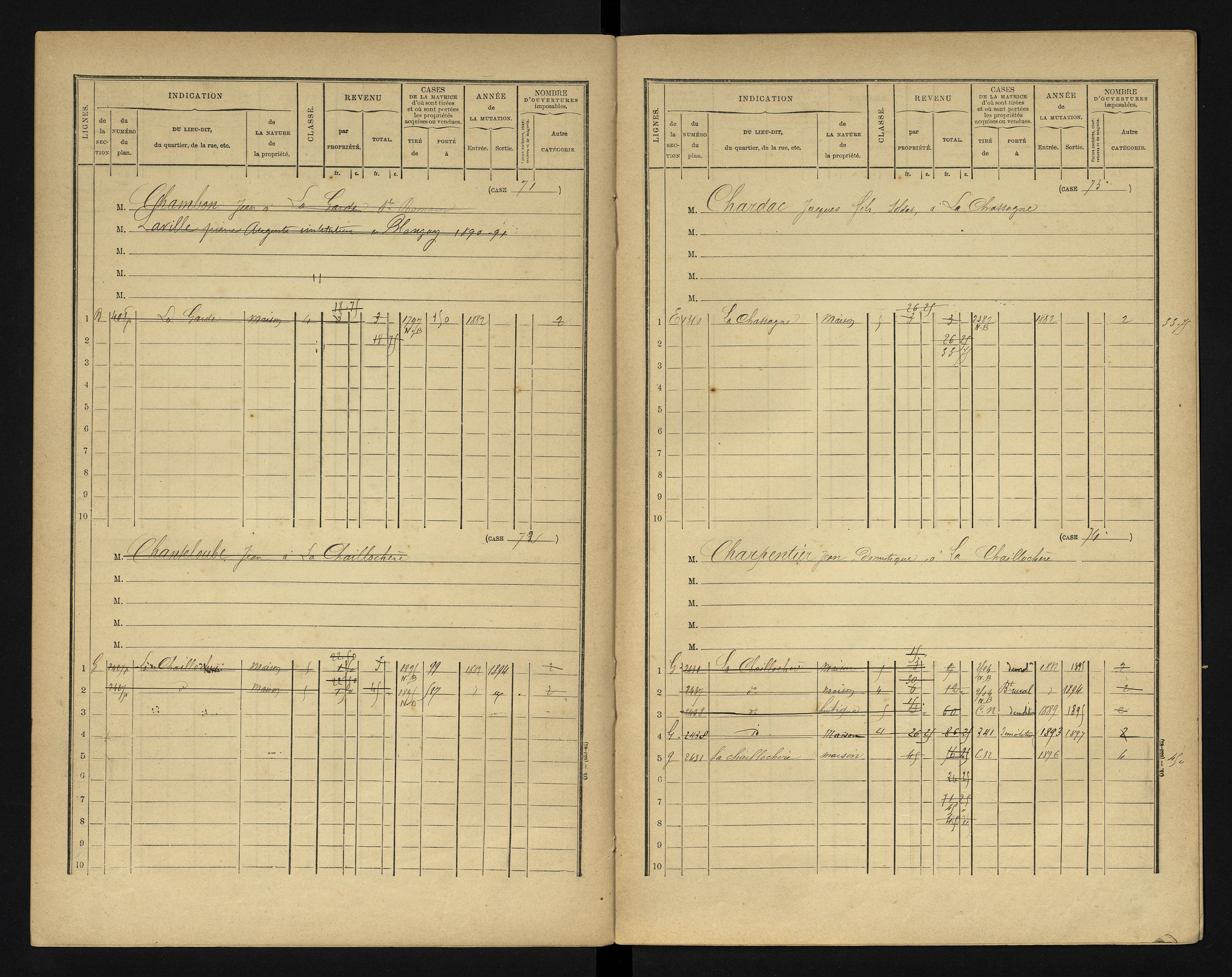 Blanzay - FRAD086_cadastre Cases 1-552 