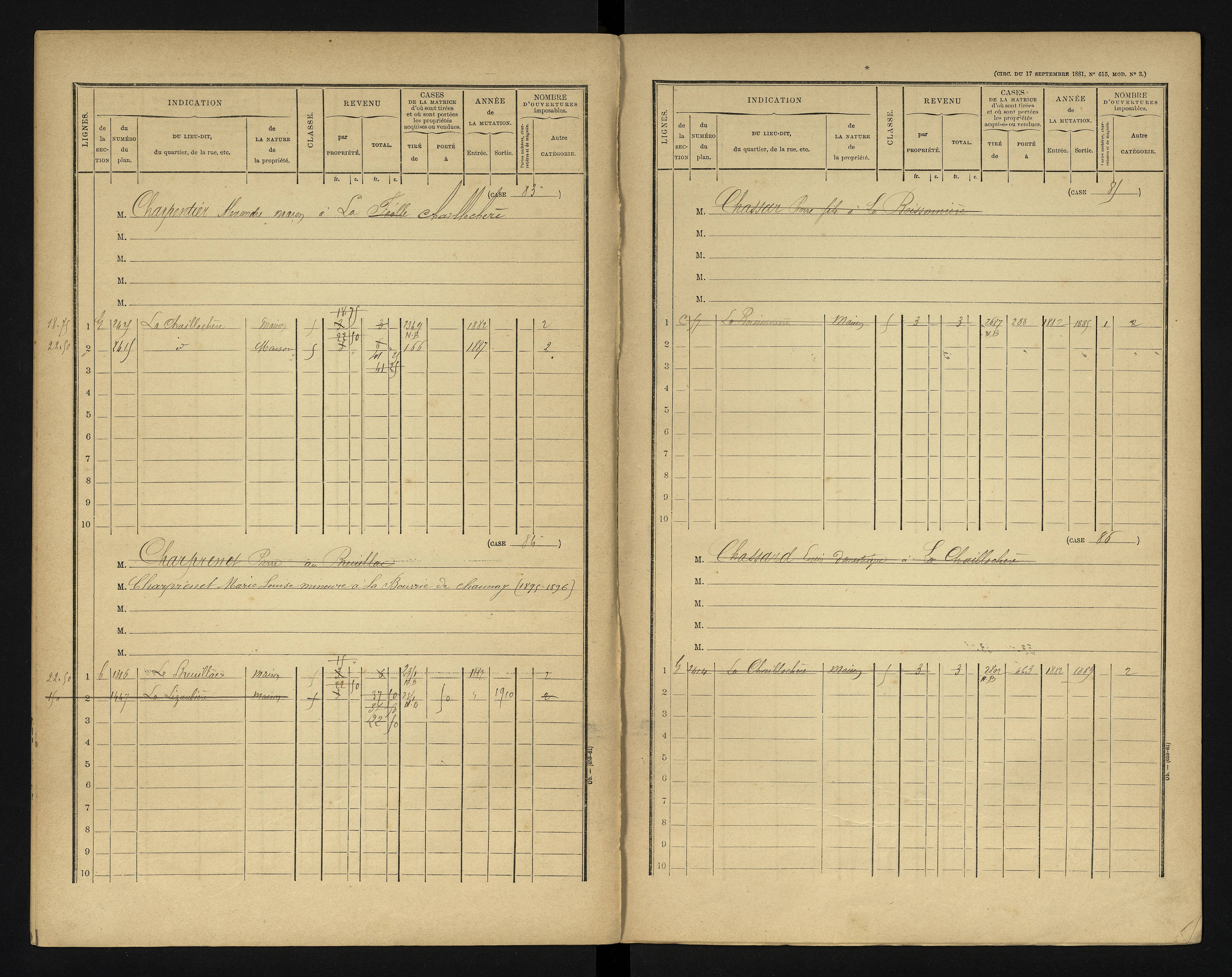 Blanzay - FRAD086_cadastre Cases 1-552 