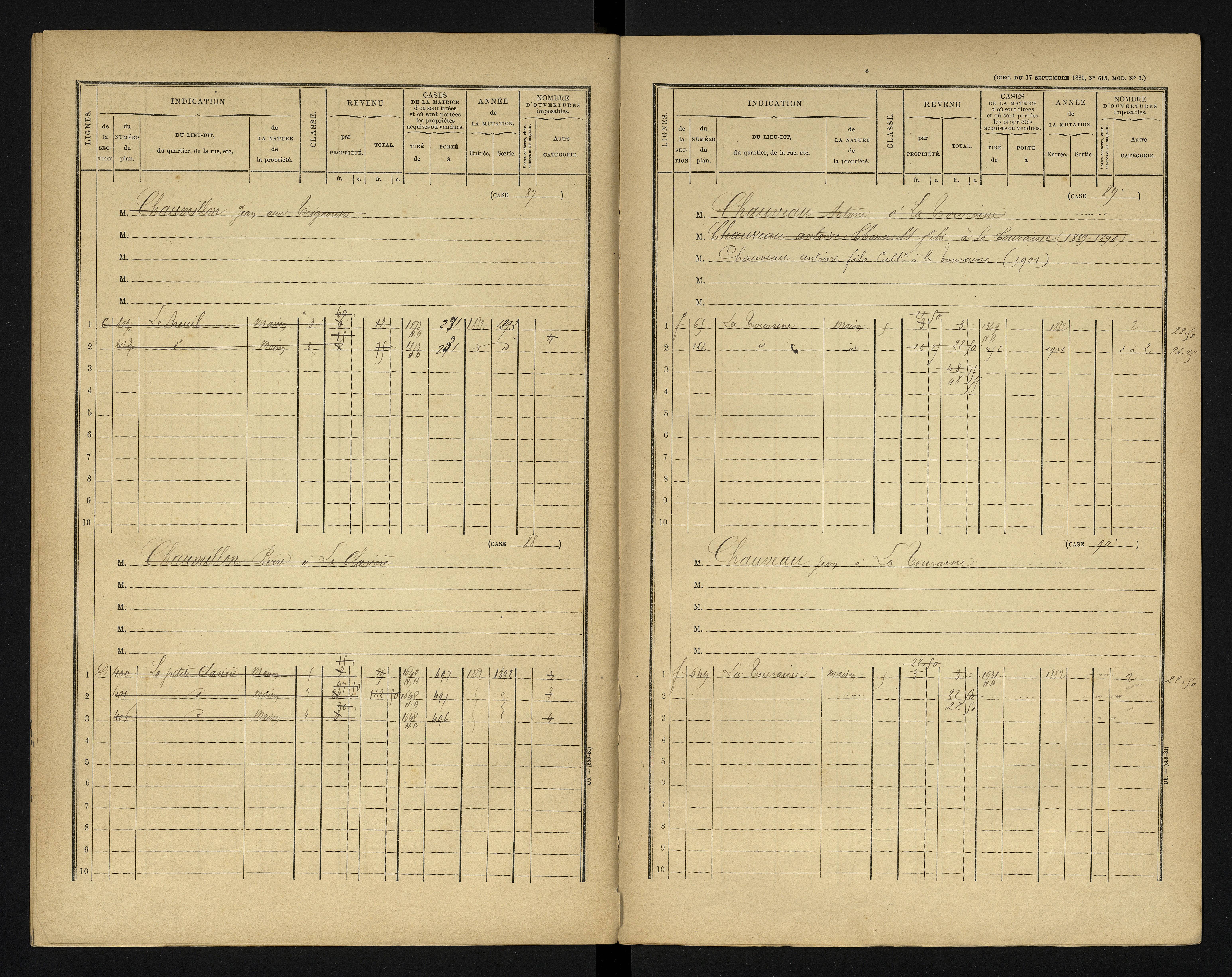 Blanzay - FRAD086_cadastre Cases 1-552 