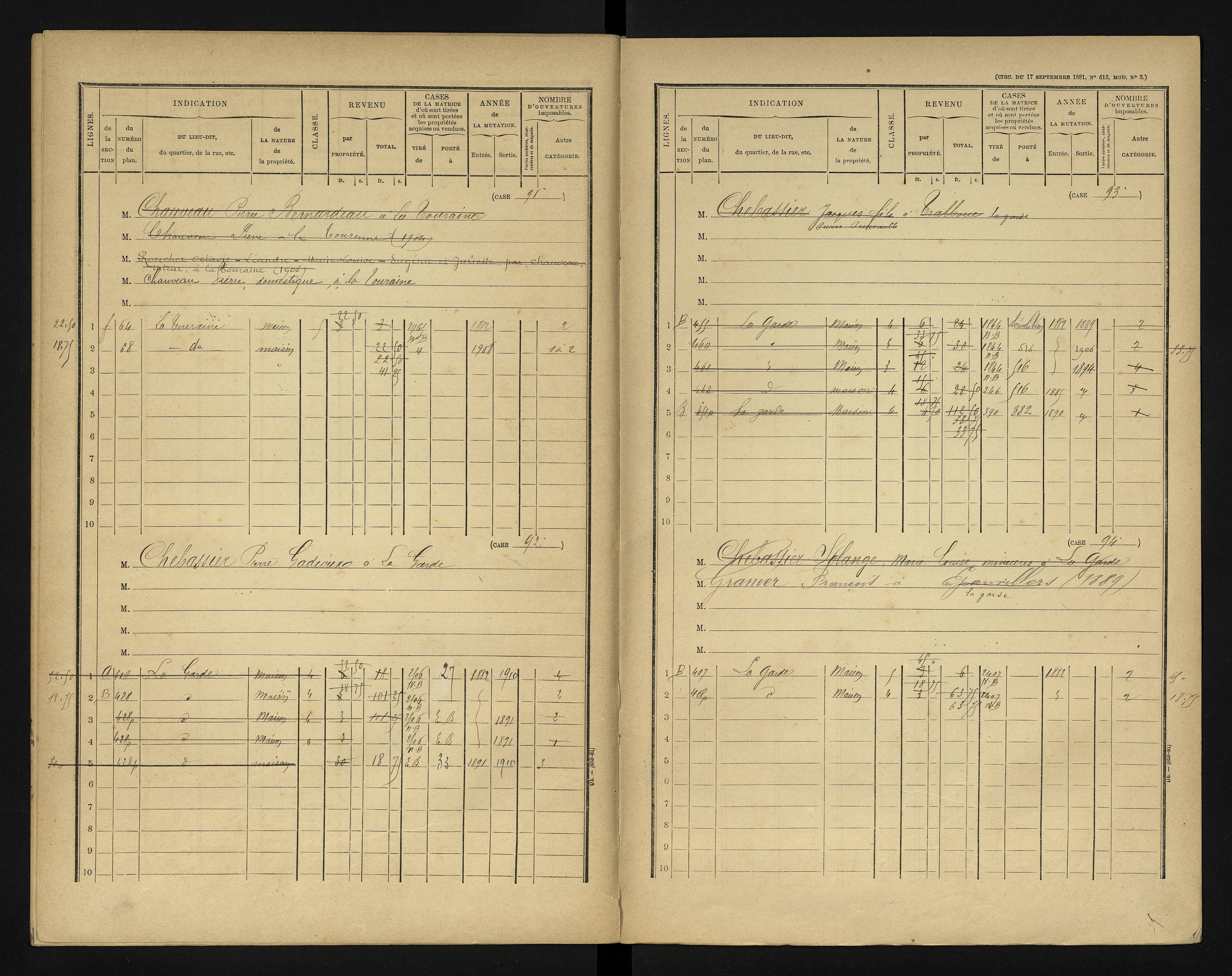 Blanzay - FRAD086_cadastre Cases 1-552 