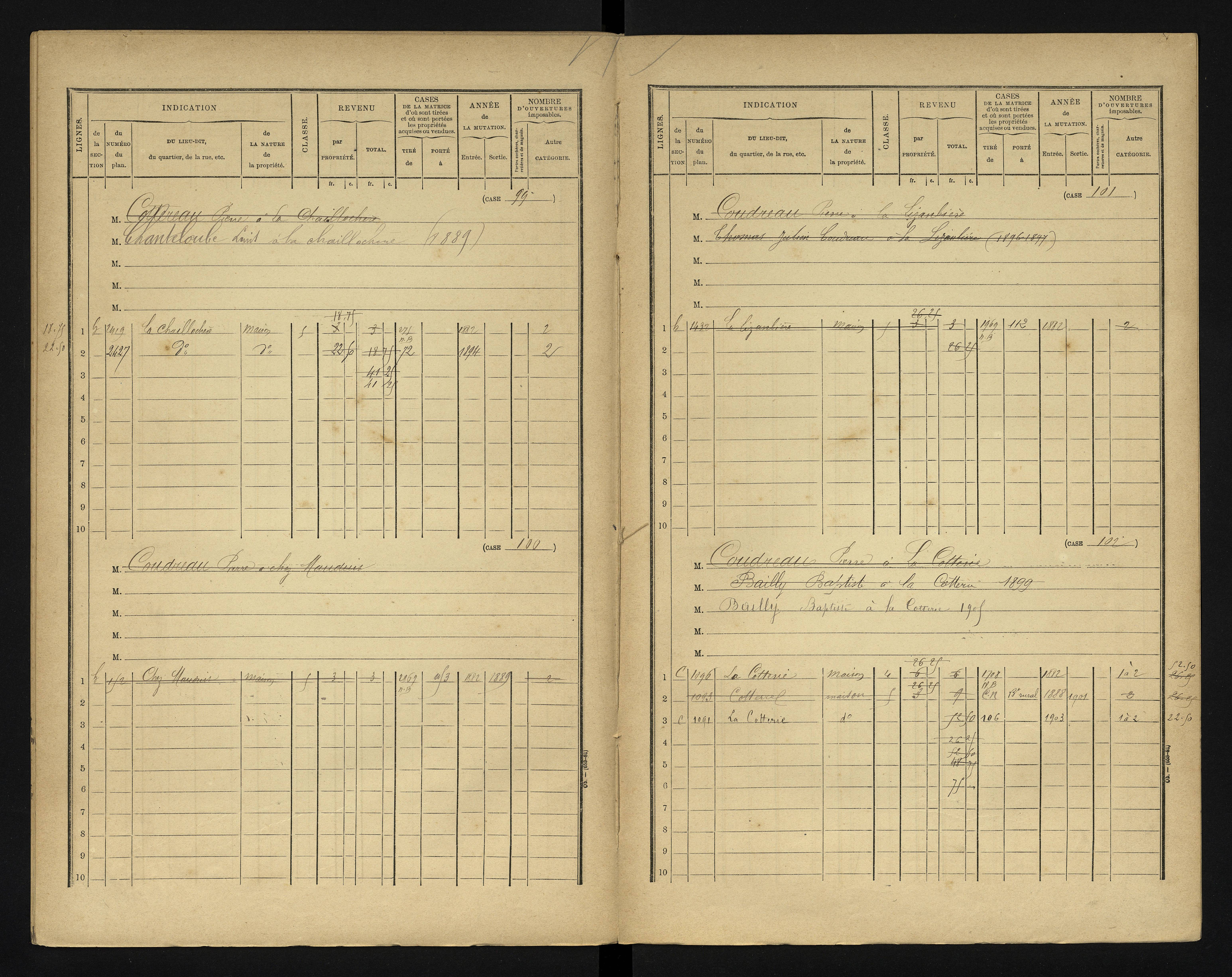 Blanzay - FRAD086_cadastre Cases 1-552 