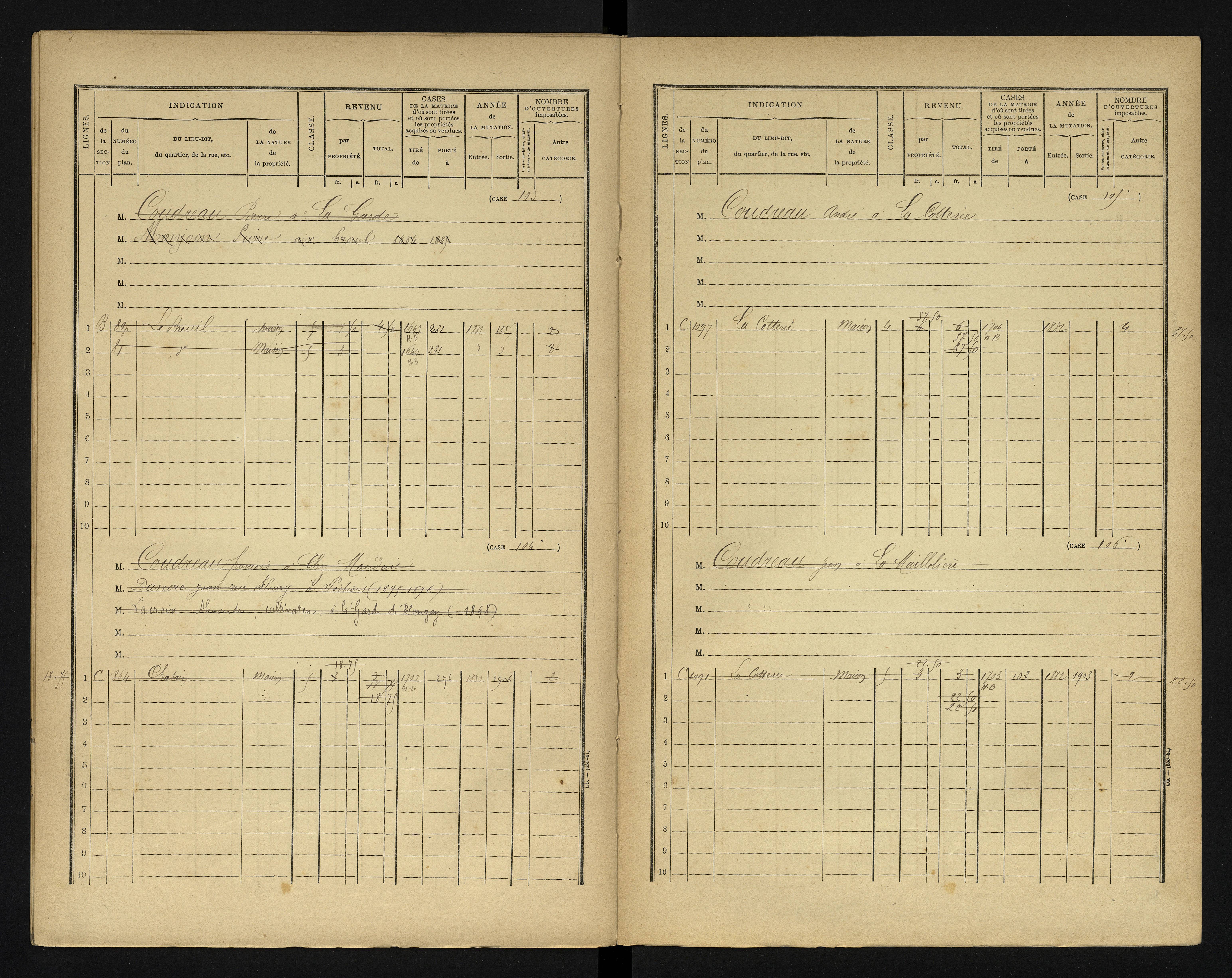 Blanzay - FRAD086_cadastre Cases 1-552 