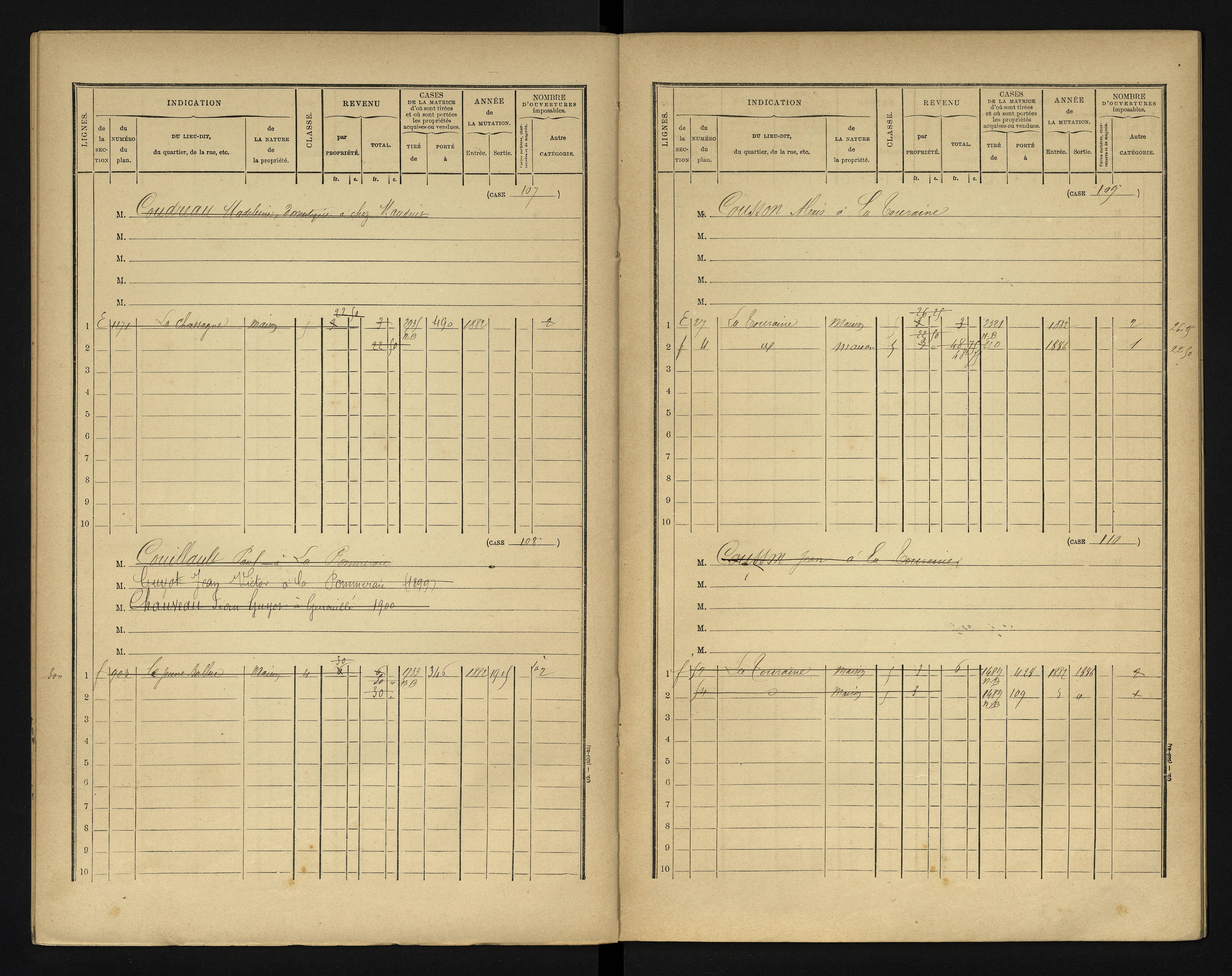 Blanzay - FRAD086_cadastre Cases 1-552 