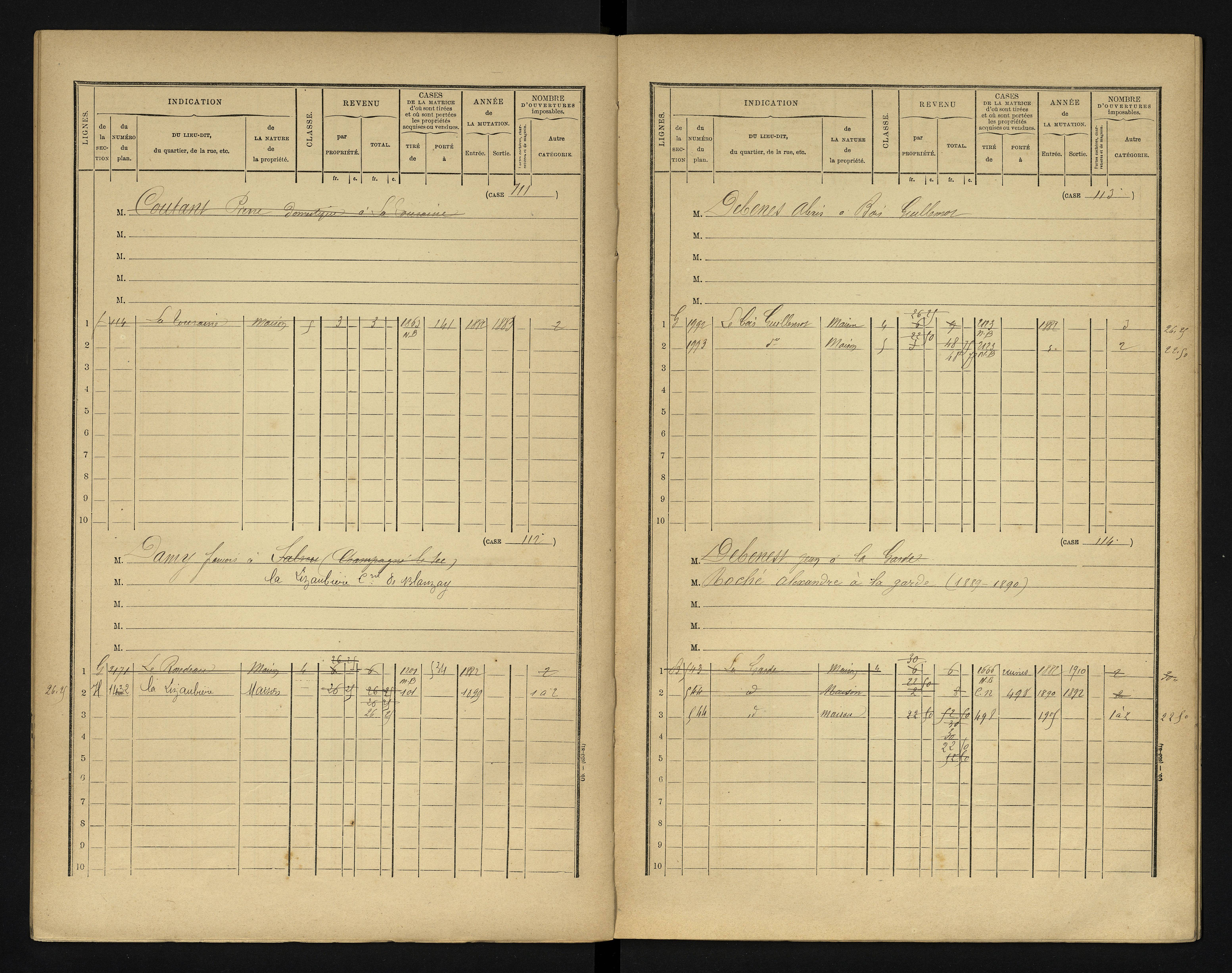 Blanzay - FRAD086_cadastre Cases 1-552 