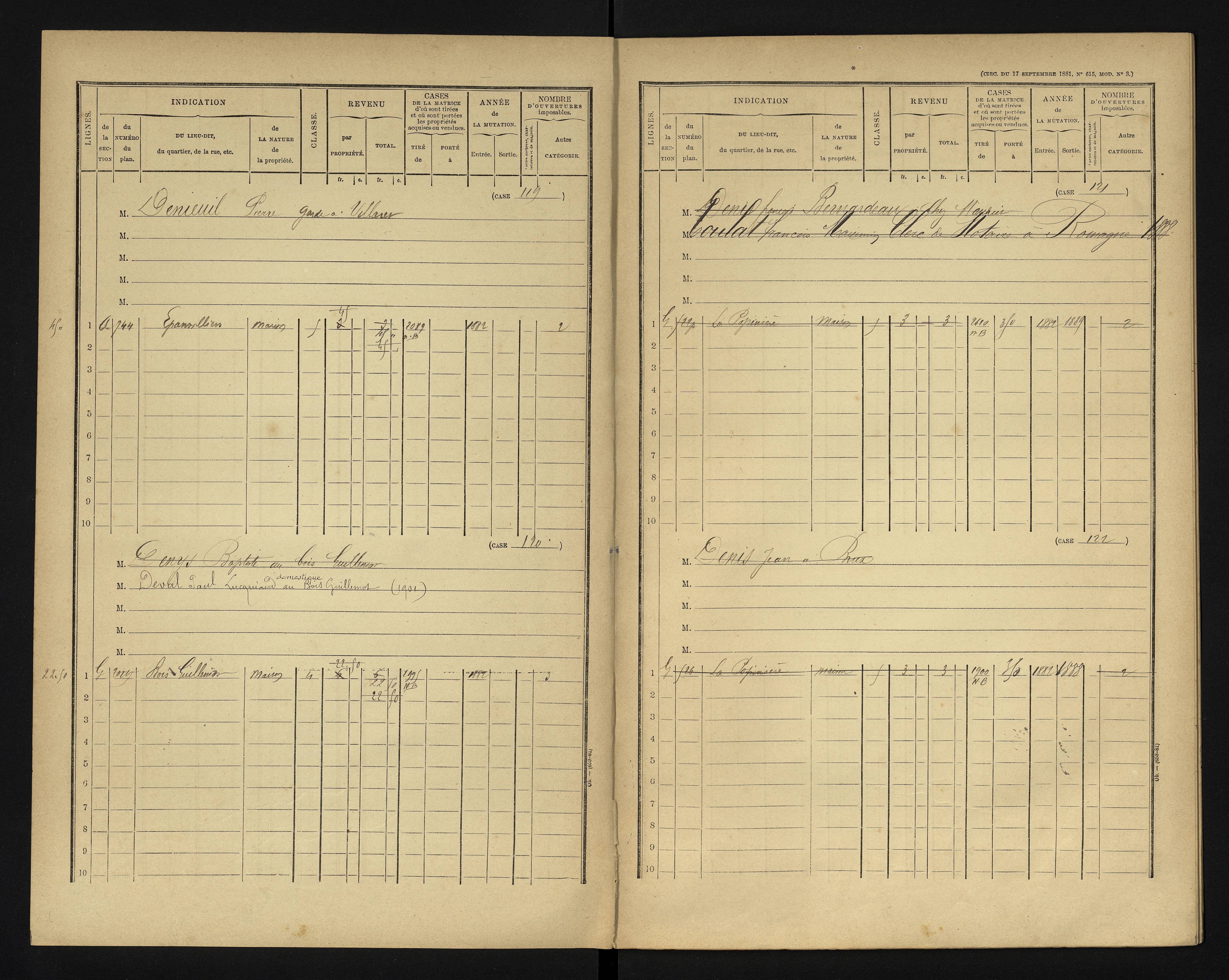 Blanzay - FRAD086_cadastre Cases 1-552 