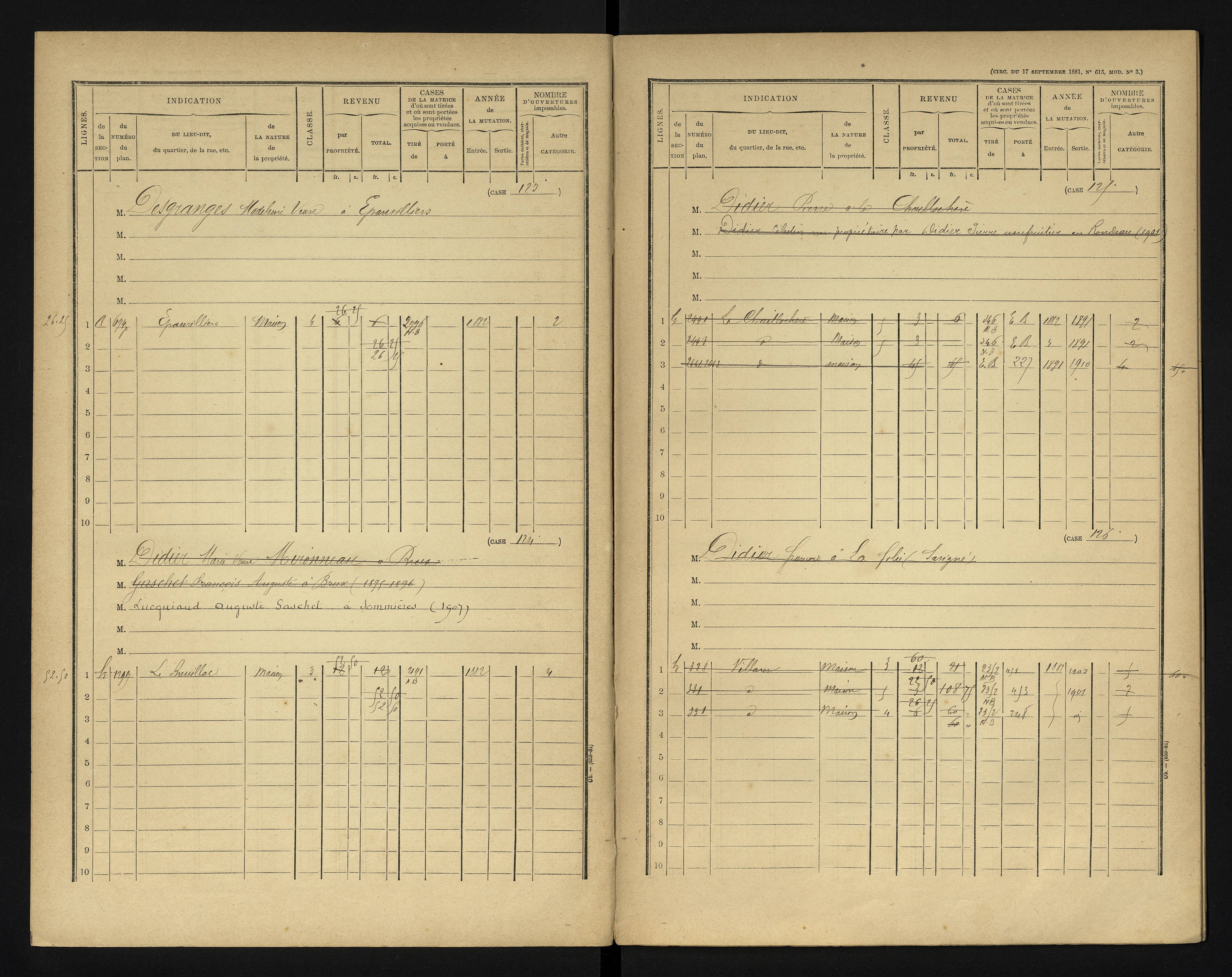 Blanzay - FRAD086_cadastre Cases 1-552 