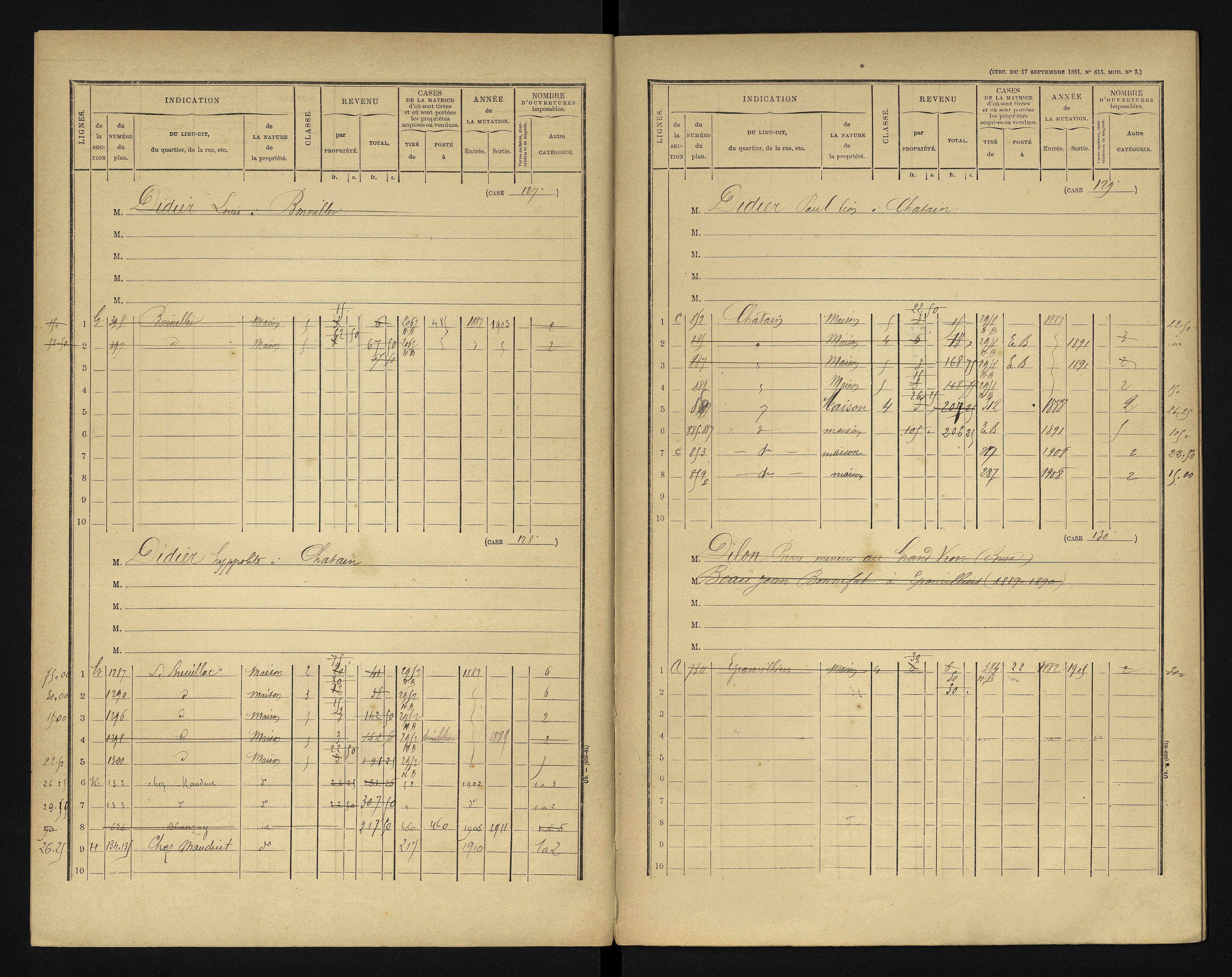 Blanzay - FRAD086_cadastre Cases 1-552 