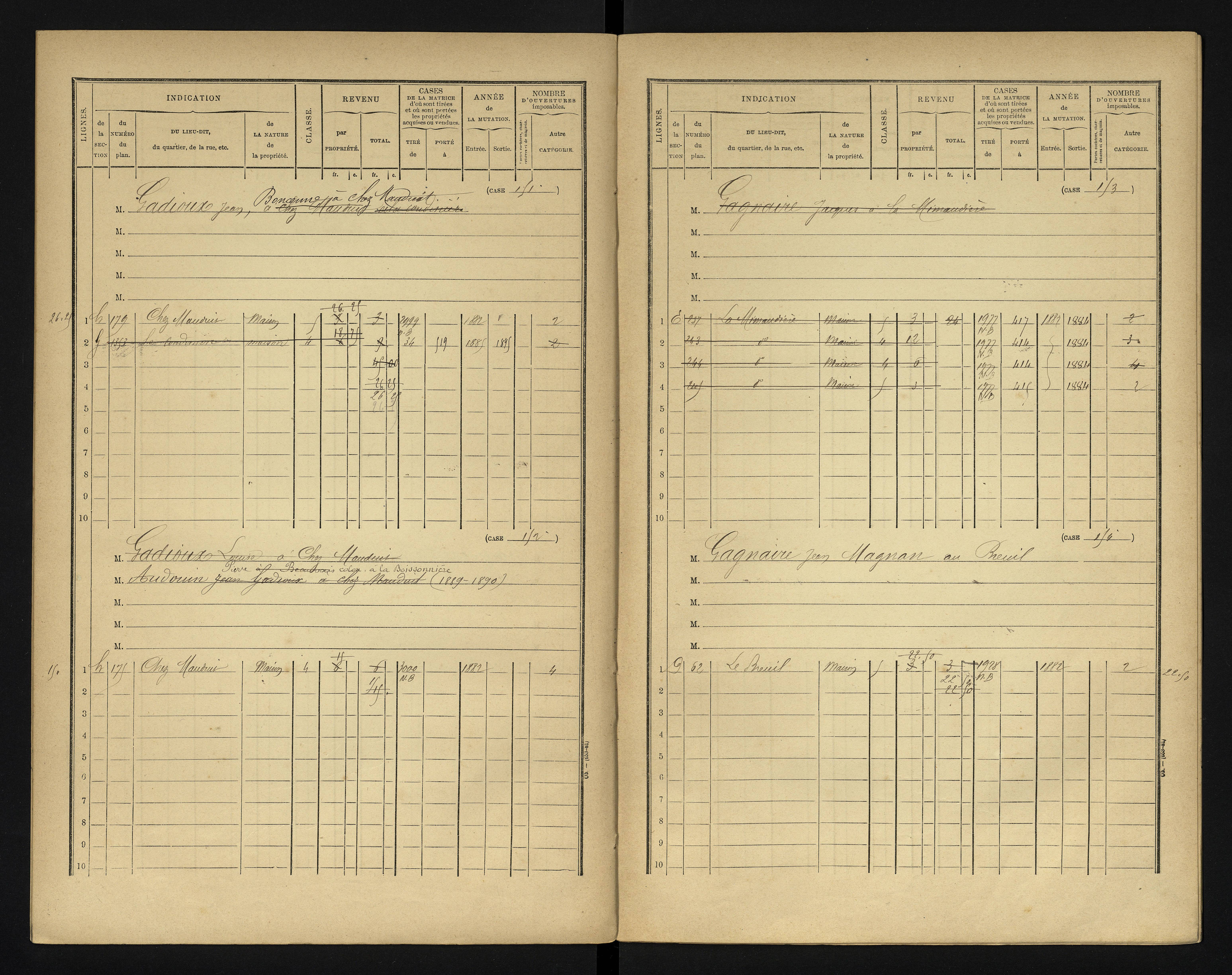 Blanzay - FRAD086_cadastre Cases 1-552 