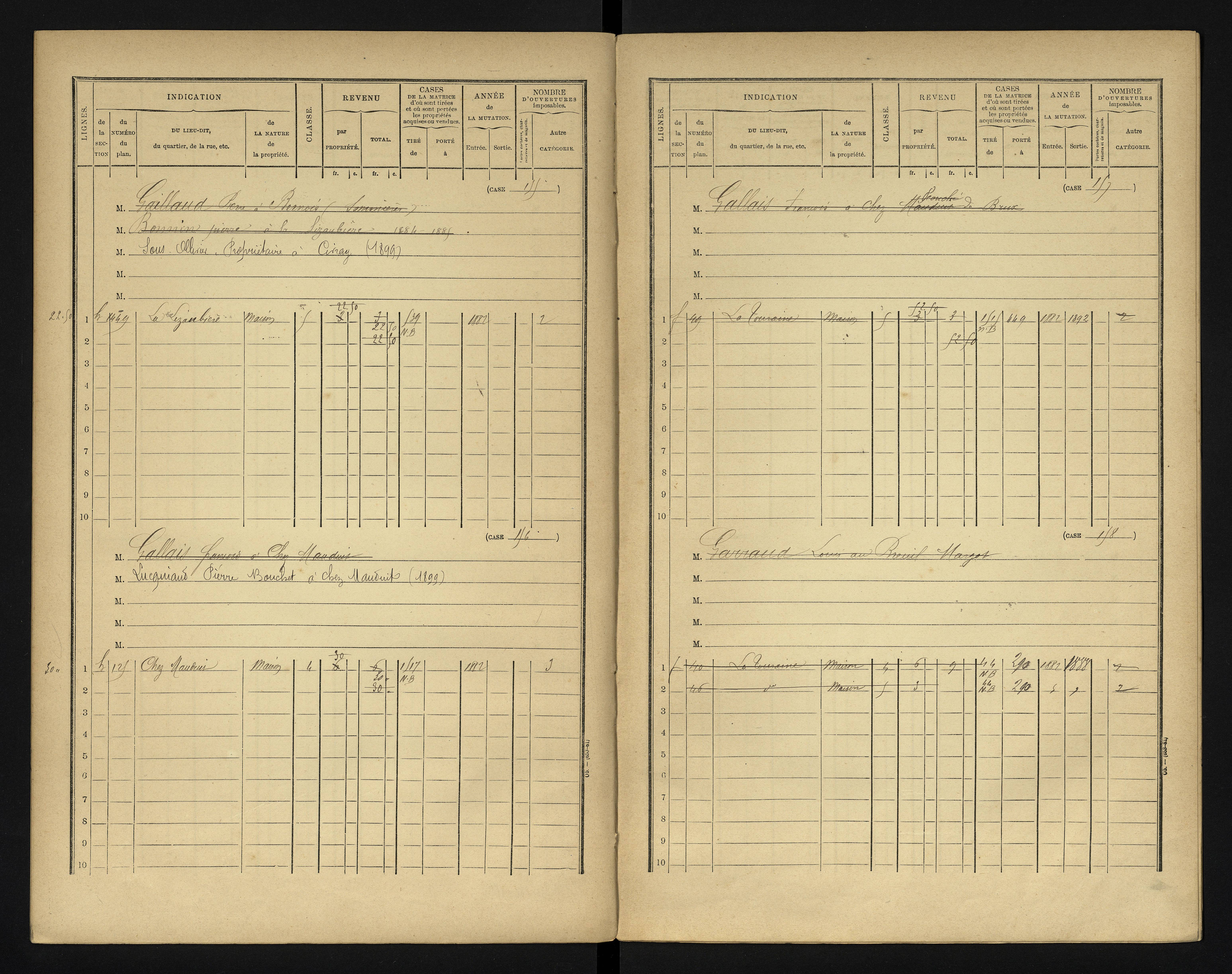 Blanzay - FRAD086_cadastre Cases 1-552 