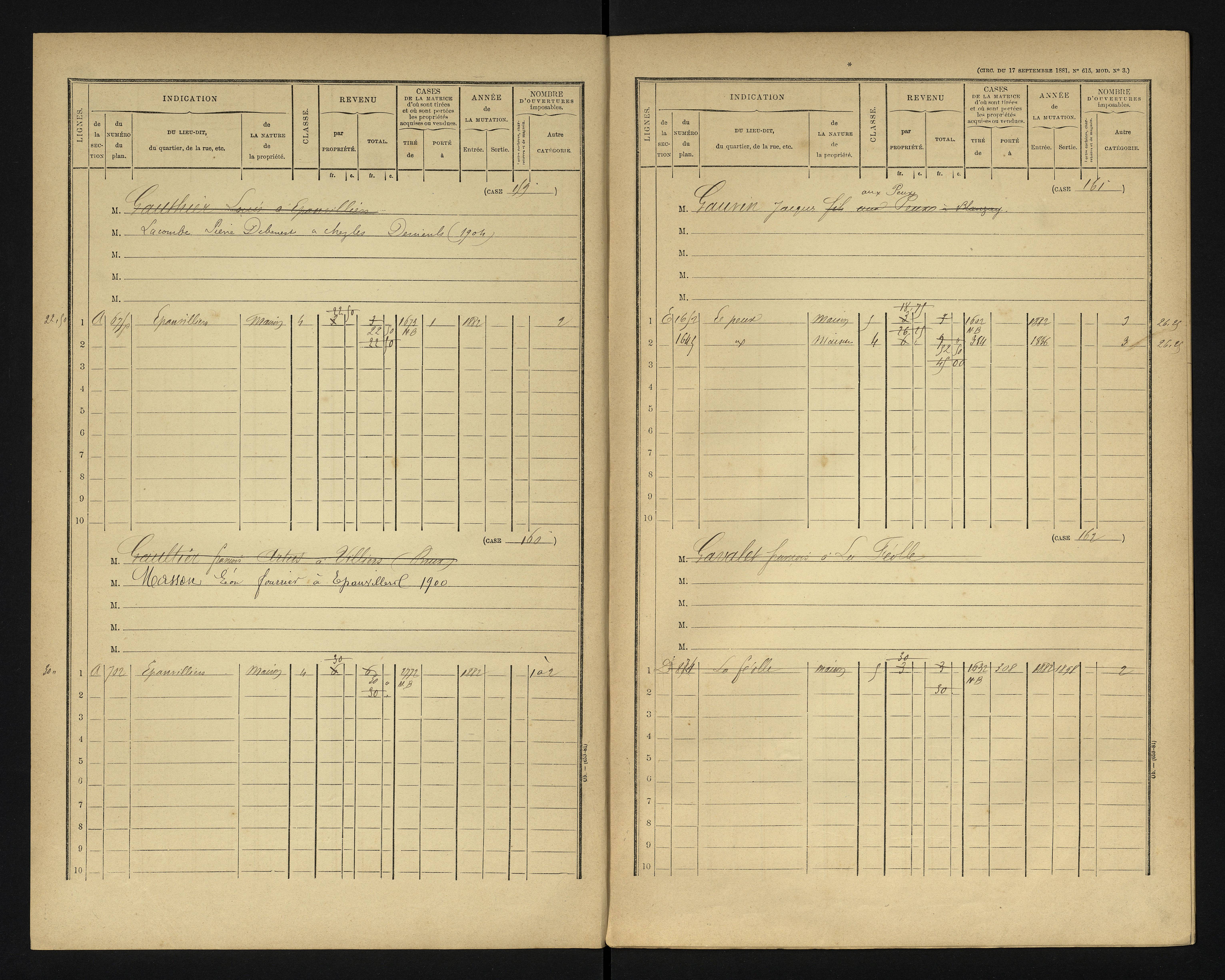 Blanzay - FRAD086_cadastre Cases 1-552 