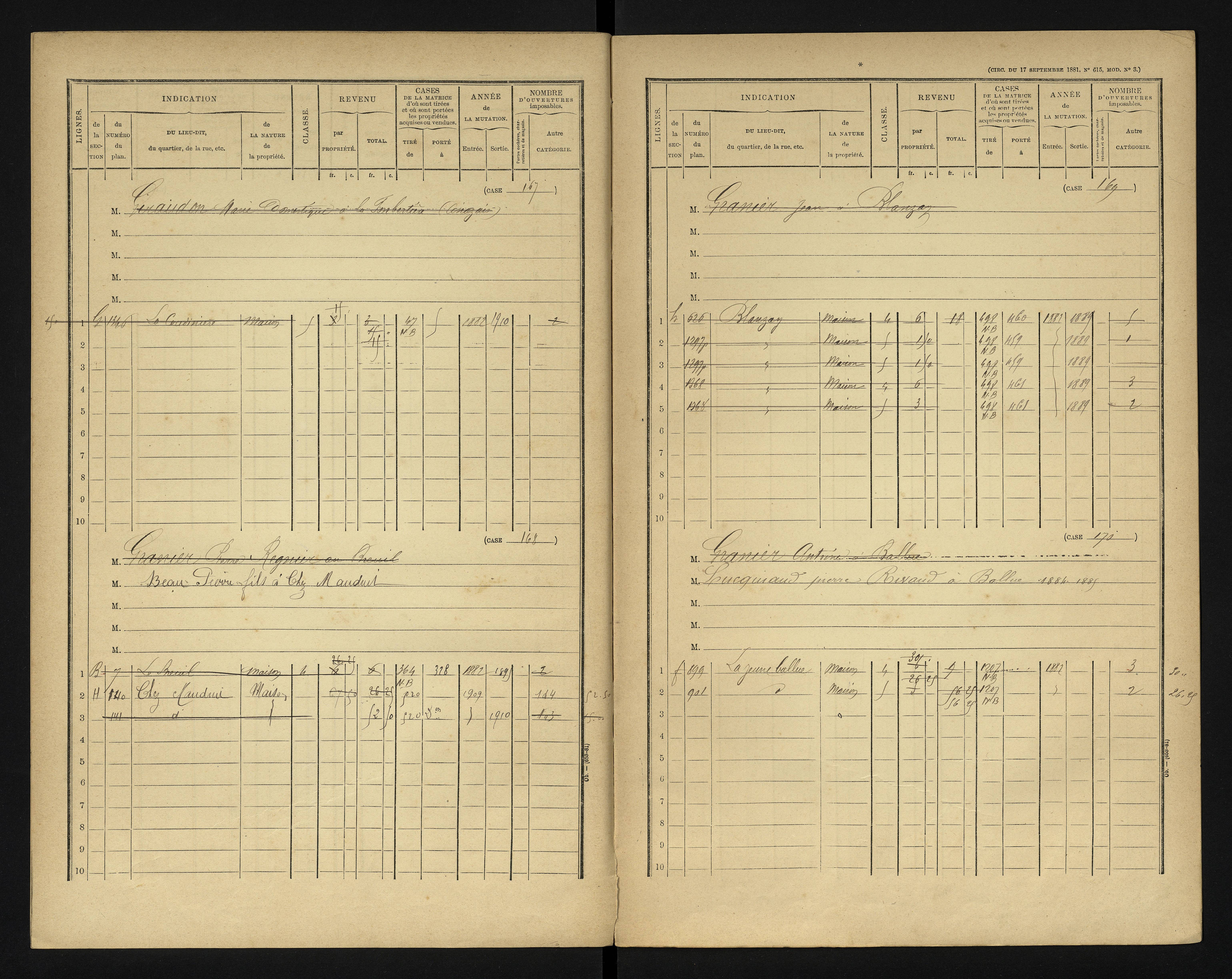 Blanzay - FRAD086_cadastre Cases 1-552 