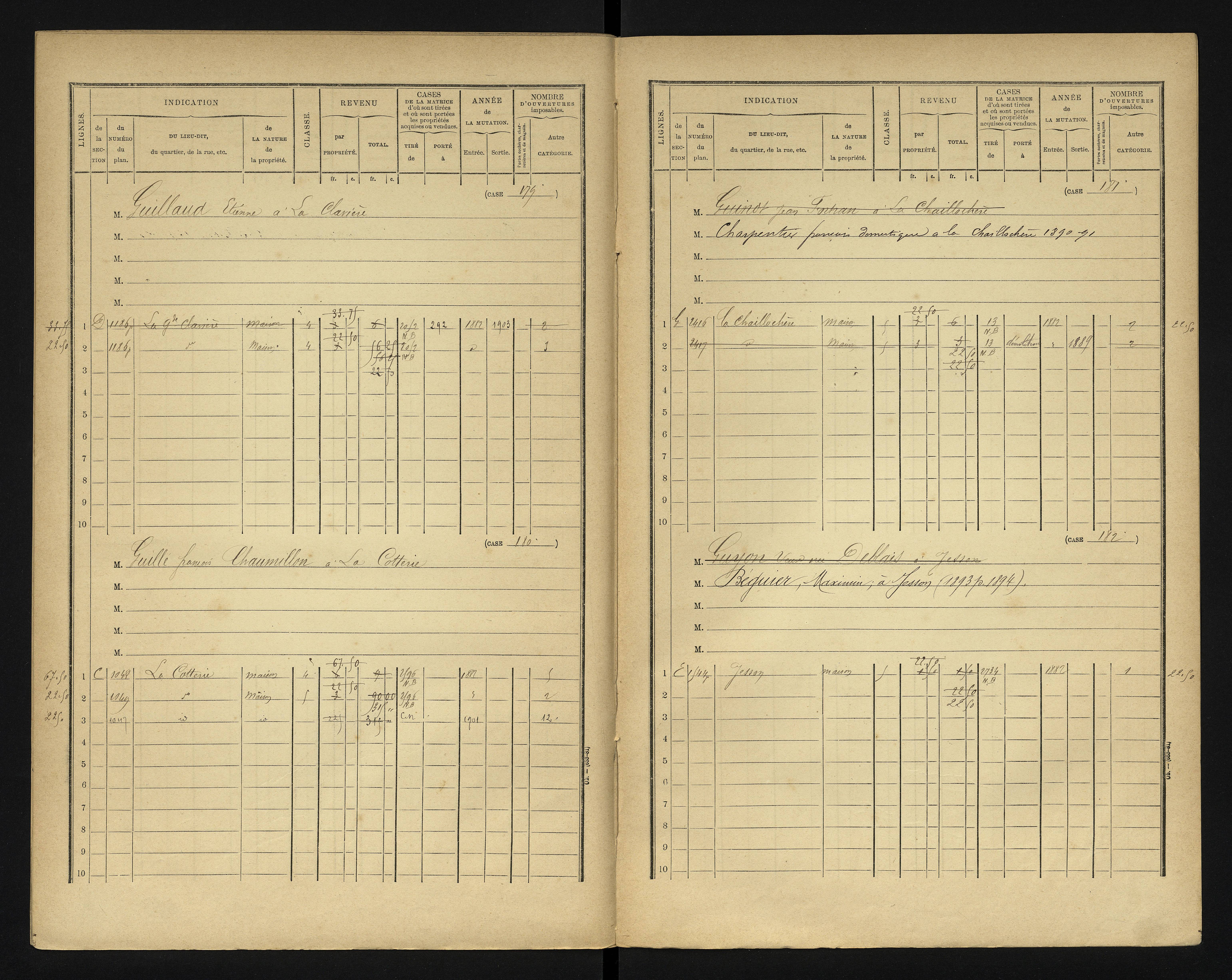 Blanzay - FRAD086_cadastre Cases 1-552 