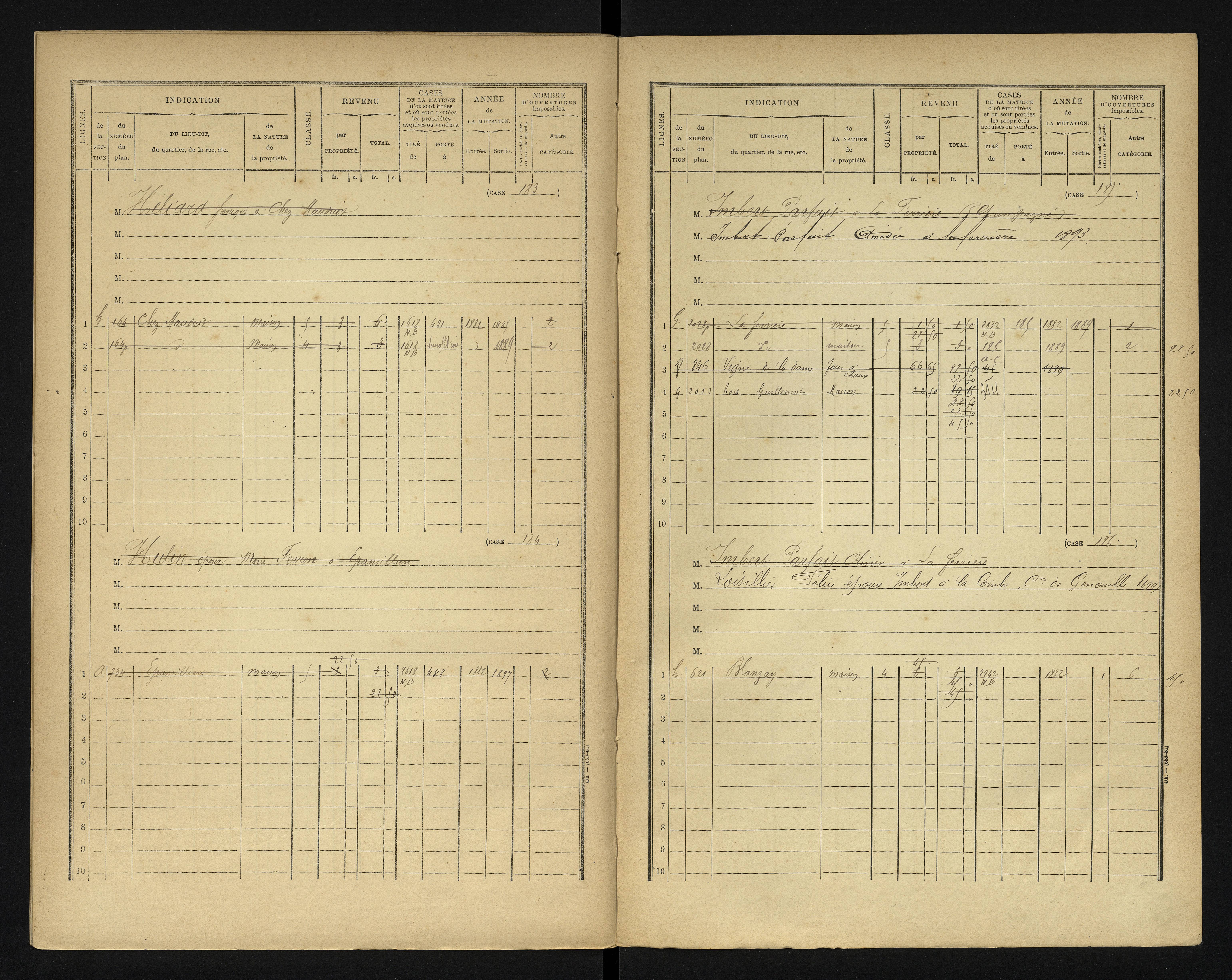 Blanzay - FRAD086_cadastre Cases 1-552 