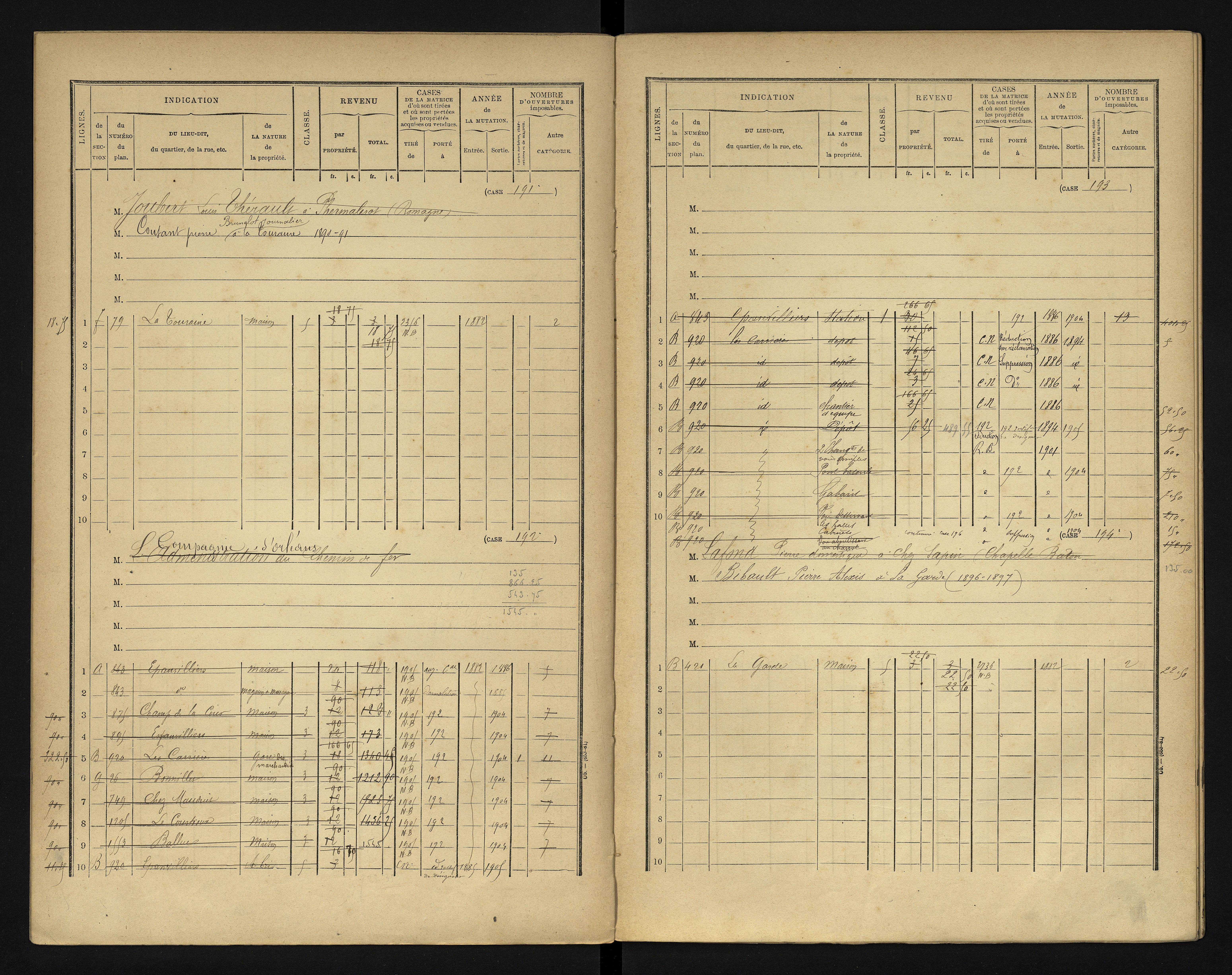 Blanzay - FRAD086_cadastre Cases 1-552 