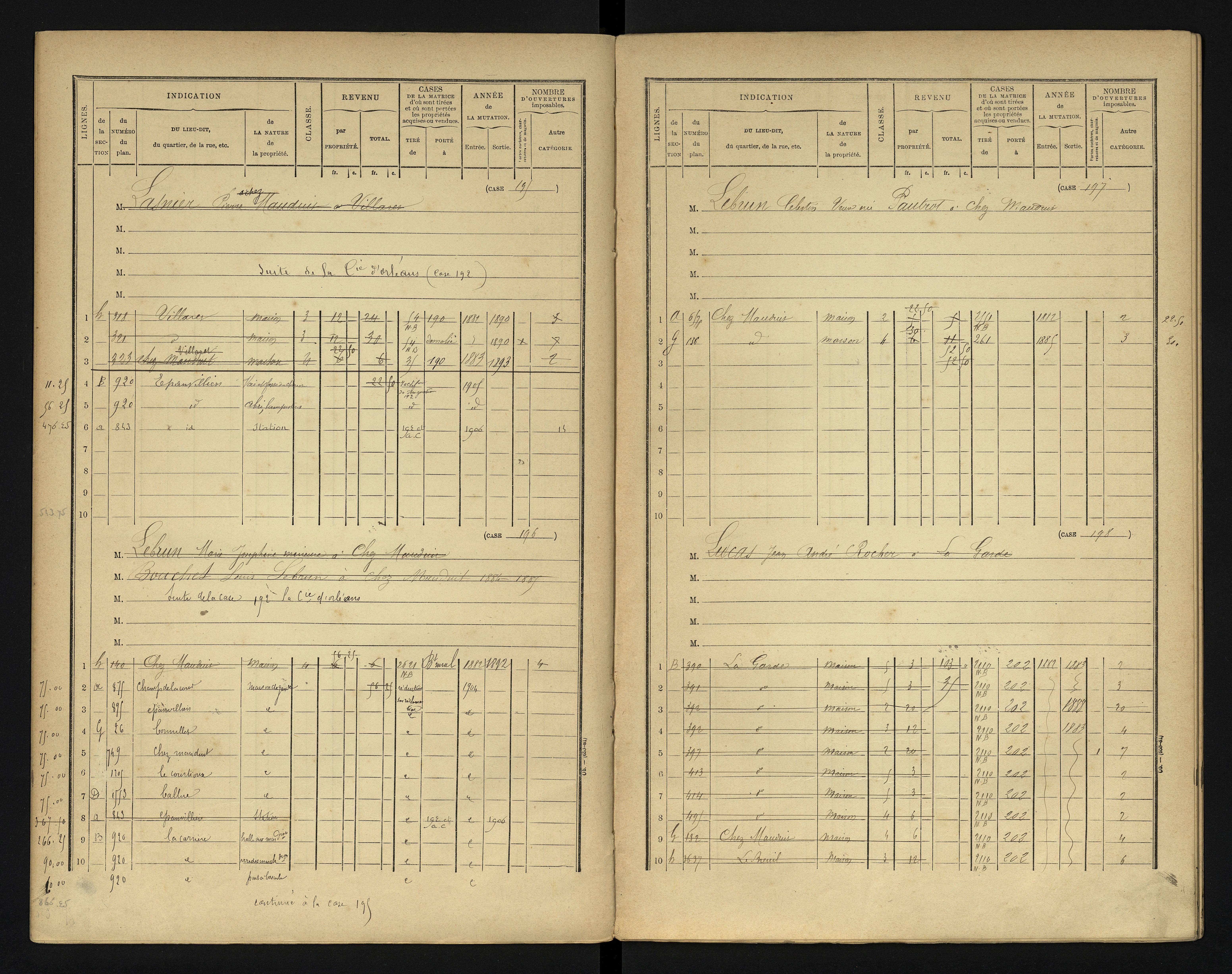 Blanzay - FRAD086_cadastre Cases 1-552 
