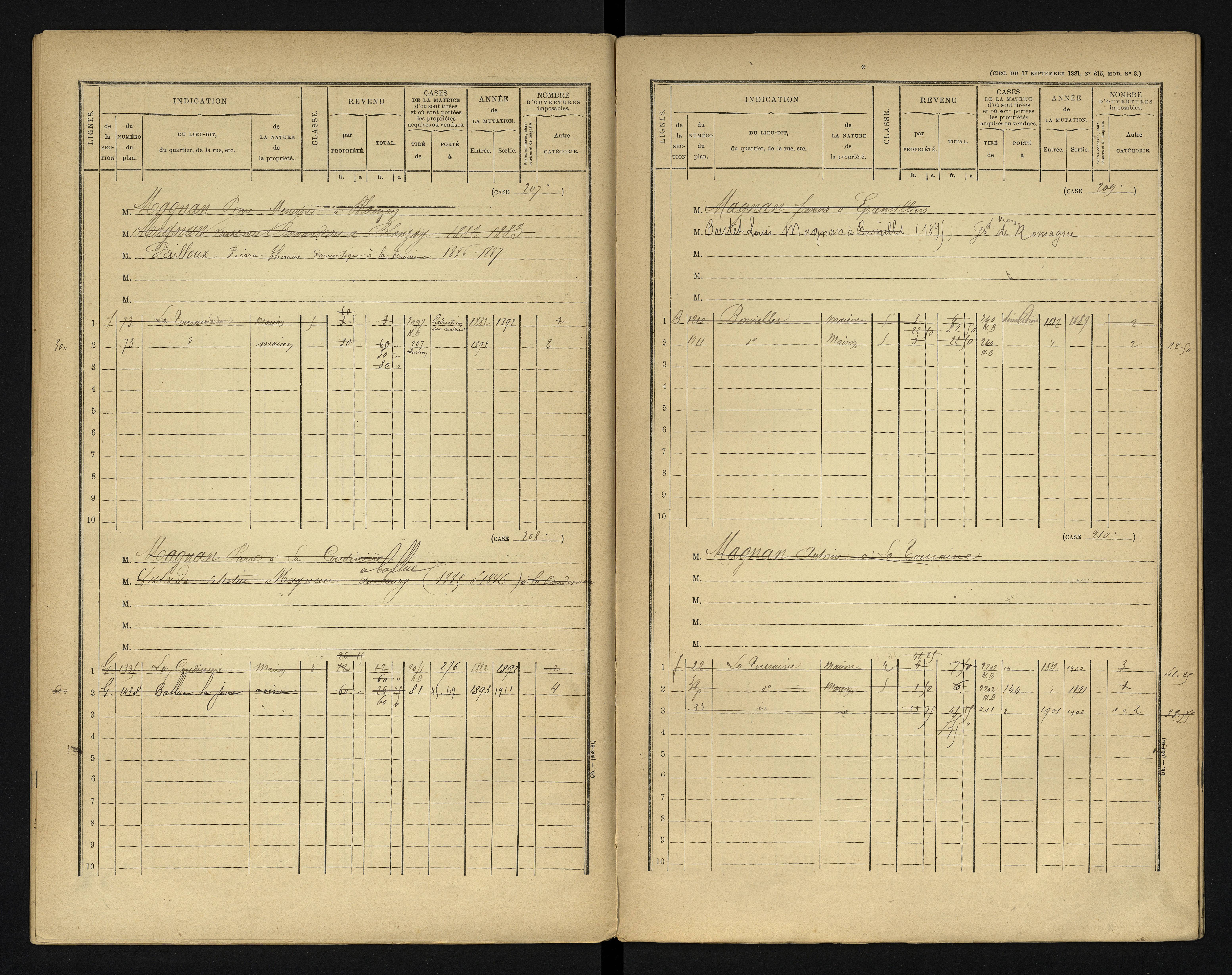 Blanzay - FRAD086_cadastre Cases 1-552 