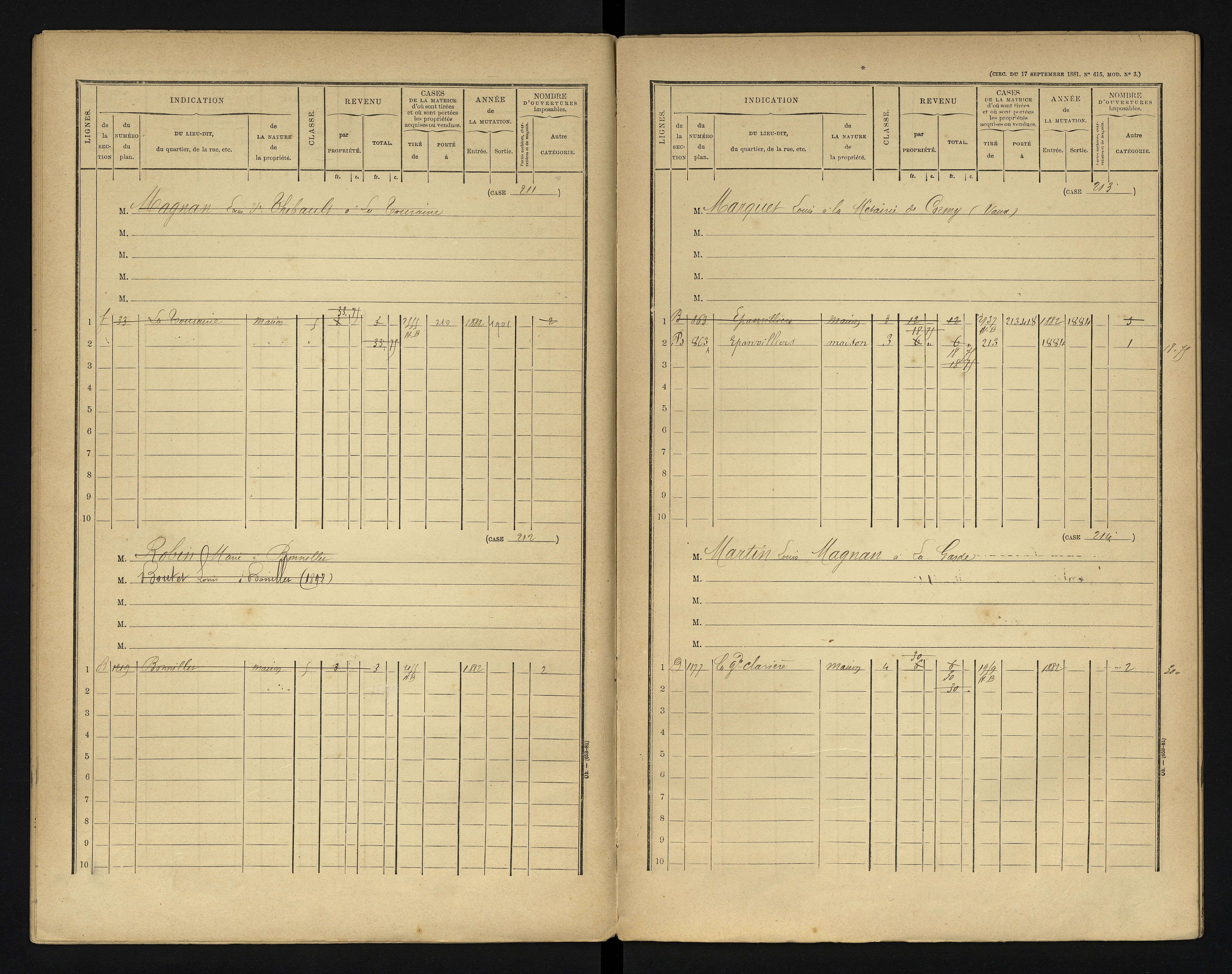 Blanzay - FRAD086_cadastre Cases 1-552 