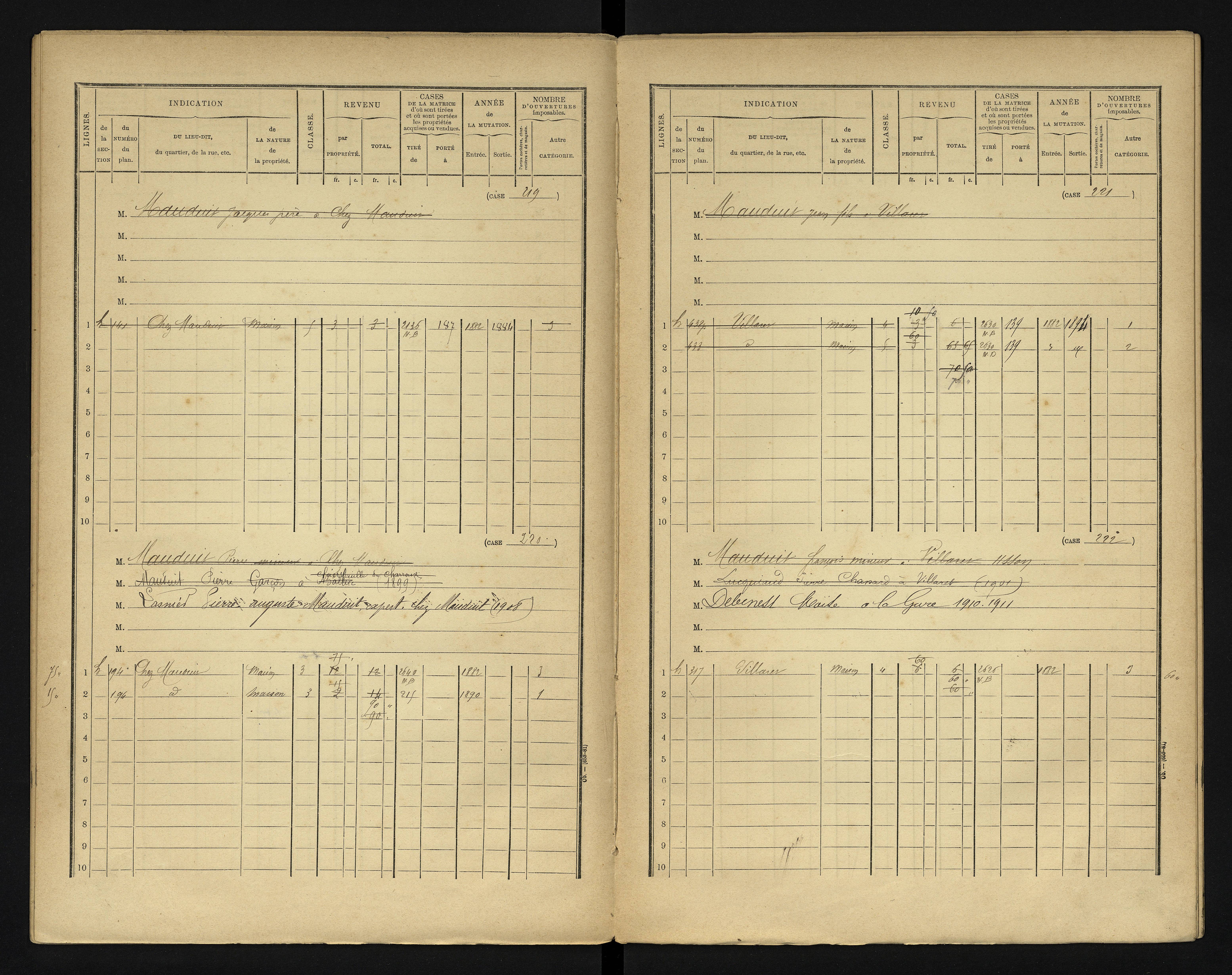 Blanzay - FRAD086_cadastre Cases 1-552 