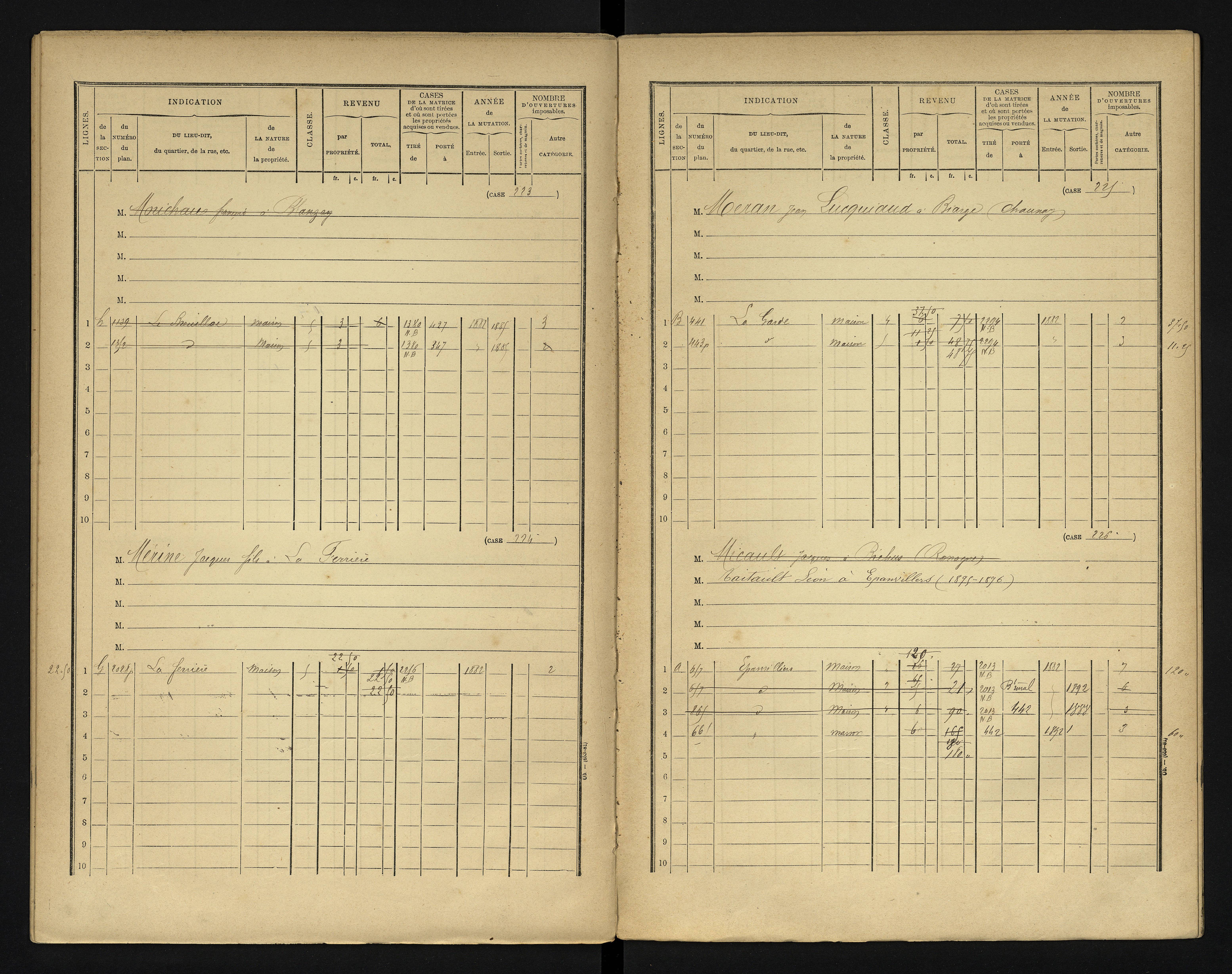 Blanzay - FRAD086_cadastre Cases 1-552 