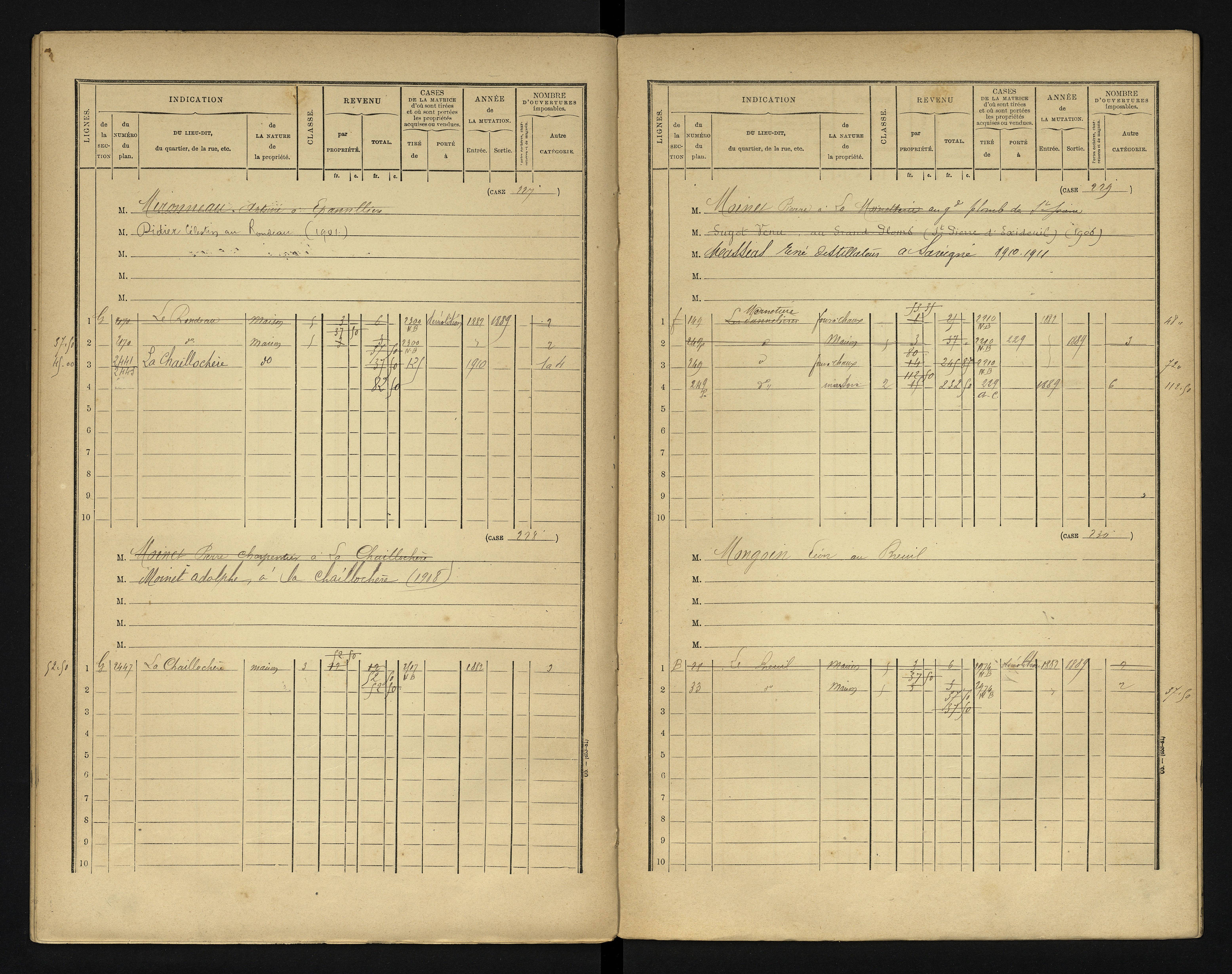 Blanzay - FRAD086_cadastre Cases 1-552 