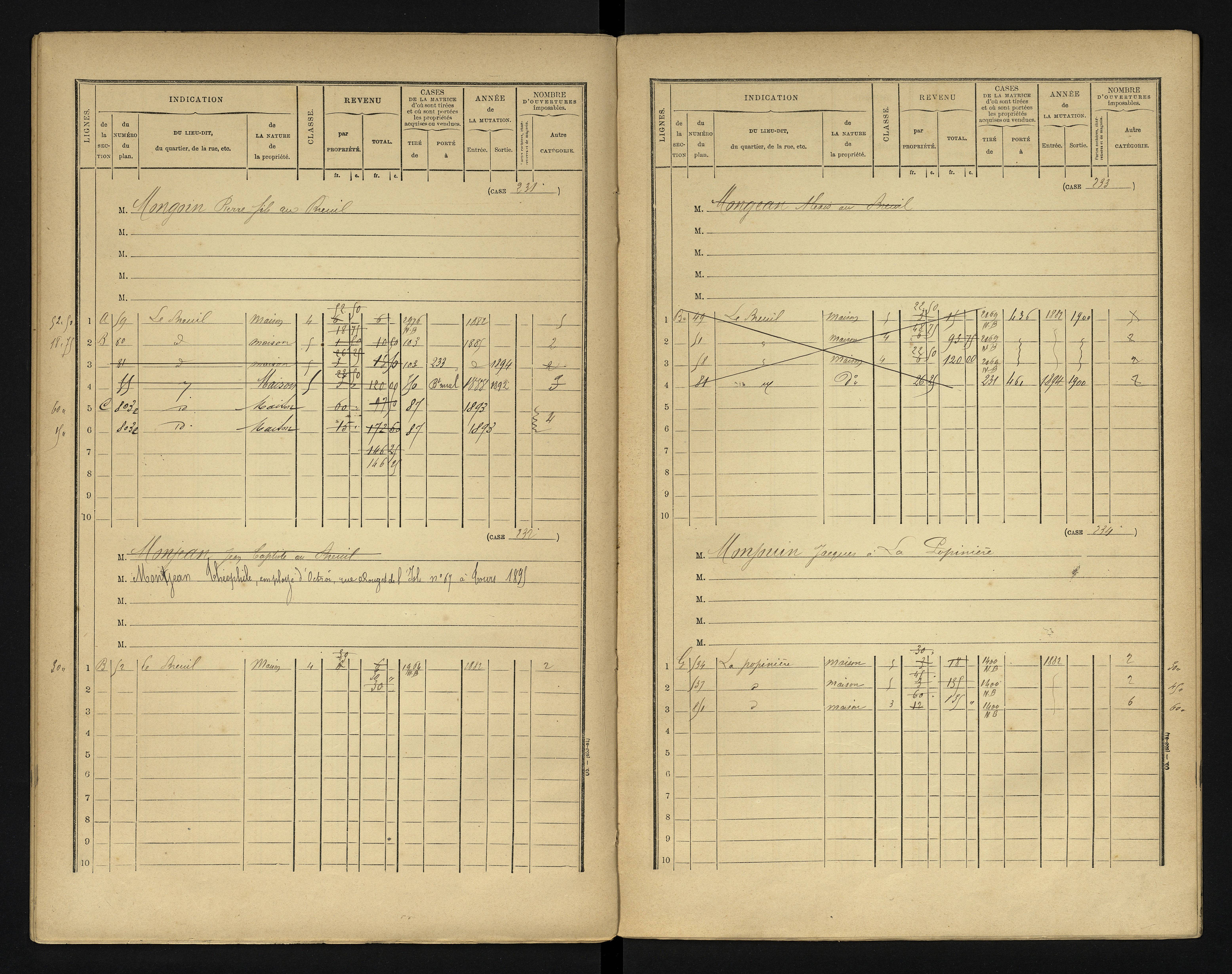 Blanzay - FRAD086_cadastre Cases 1-552 