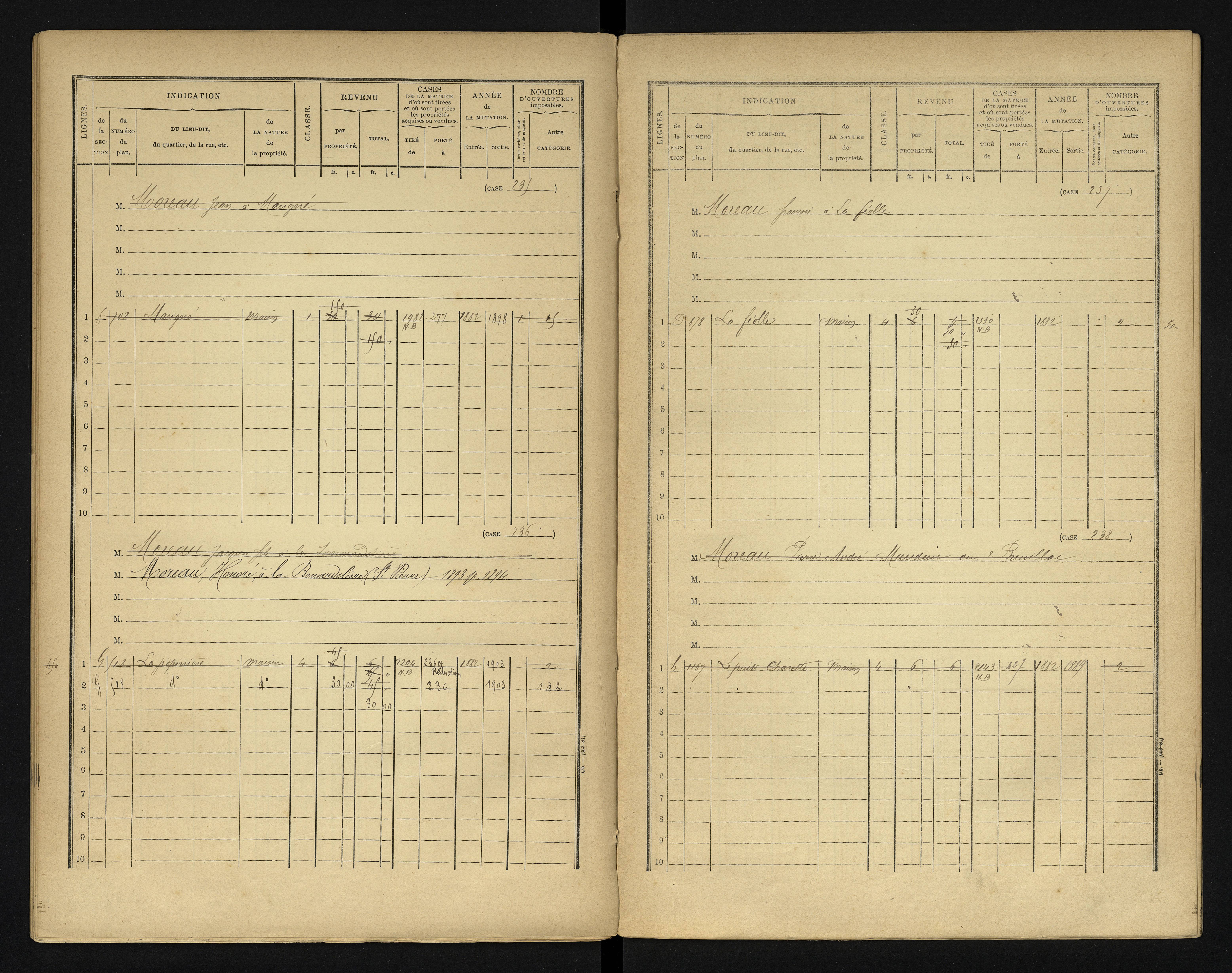 Blanzay - FRAD086_cadastre Cases 1-552 
