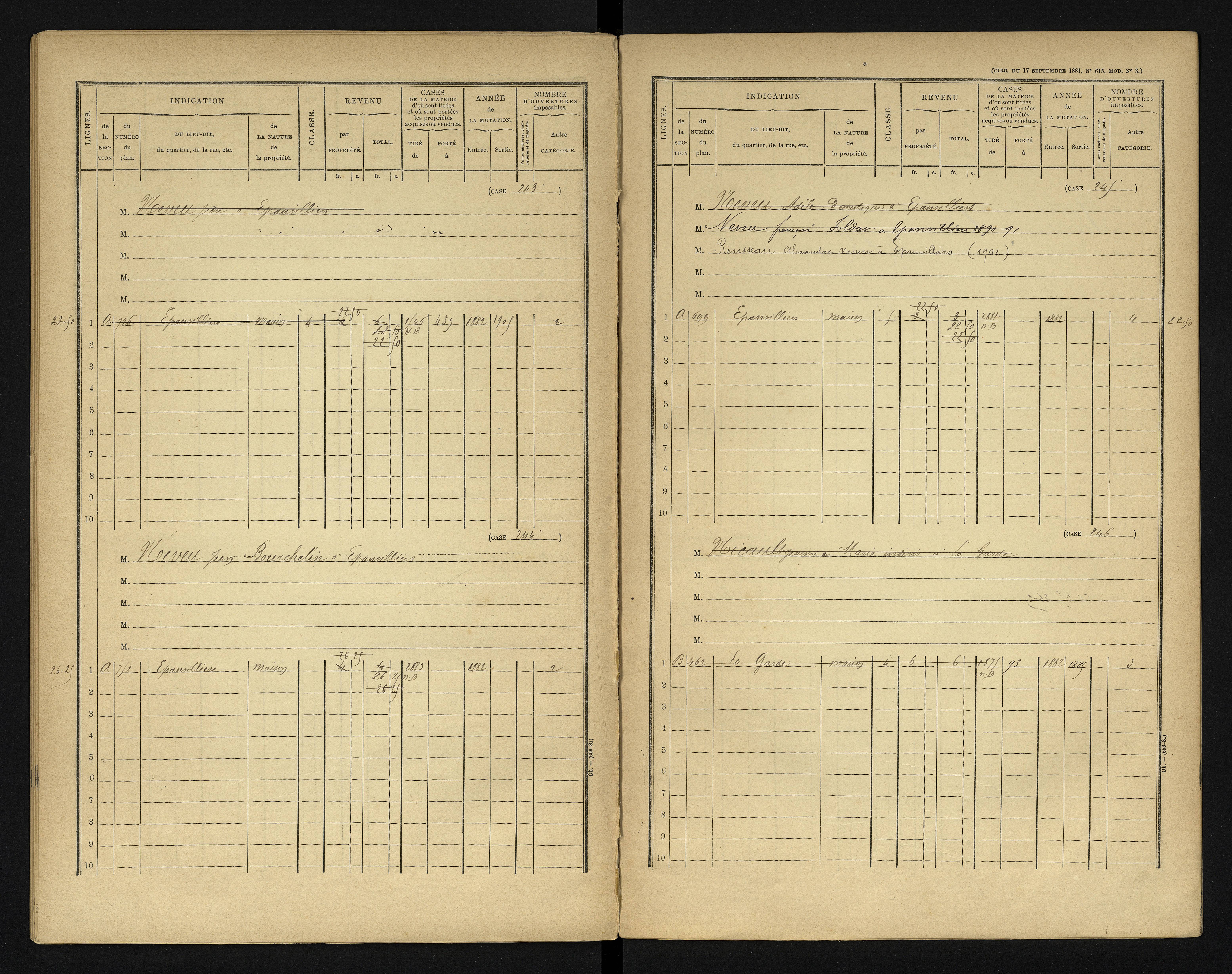 Blanzay - FRAD086_cadastre Cases 1-552 