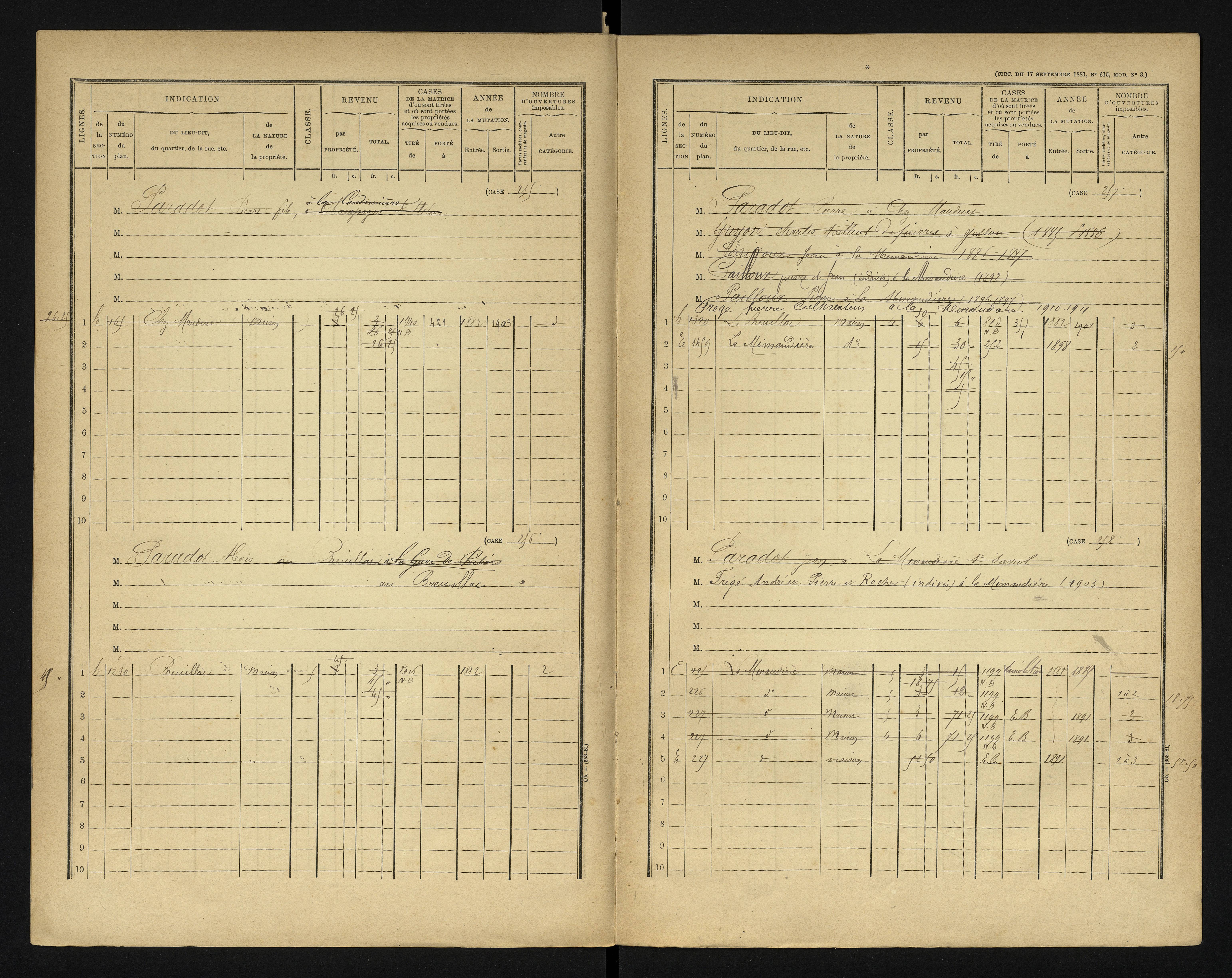 Blanzay - FRAD086_cadastre Cases 1-552 