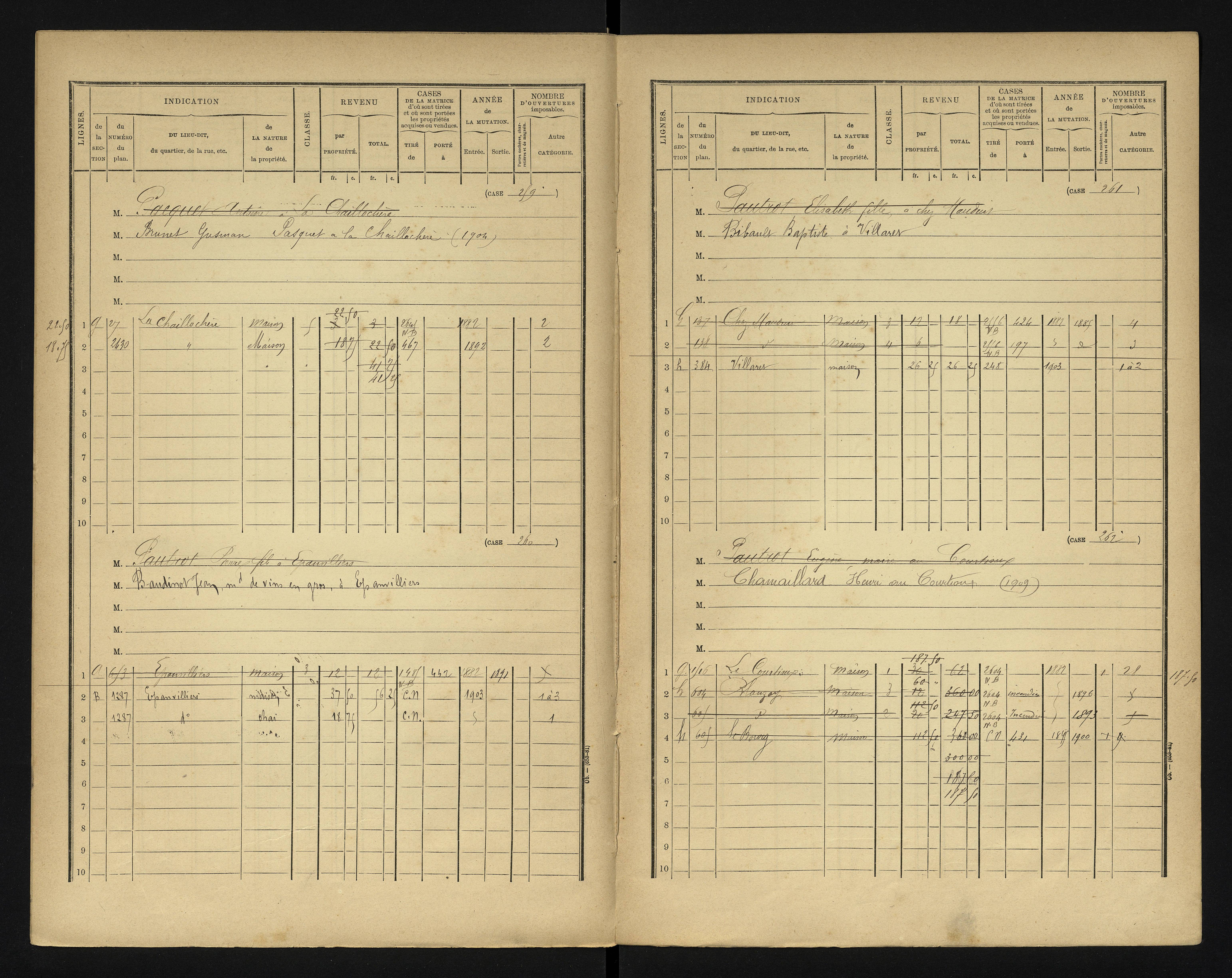 Blanzay - FRAD086_cadastre Cases 1-552 
