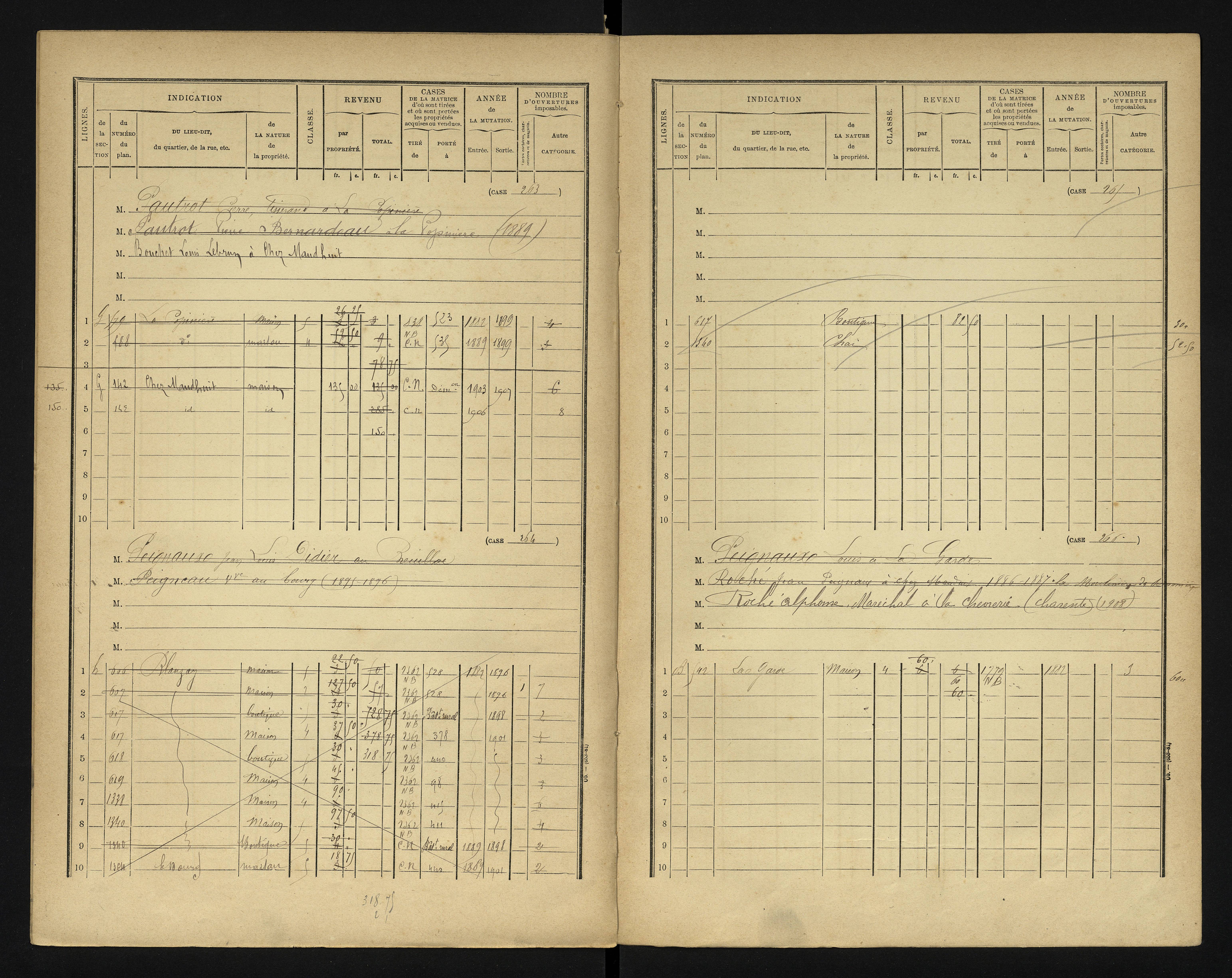 Blanzay - FRAD086_cadastre Cases 1-552 