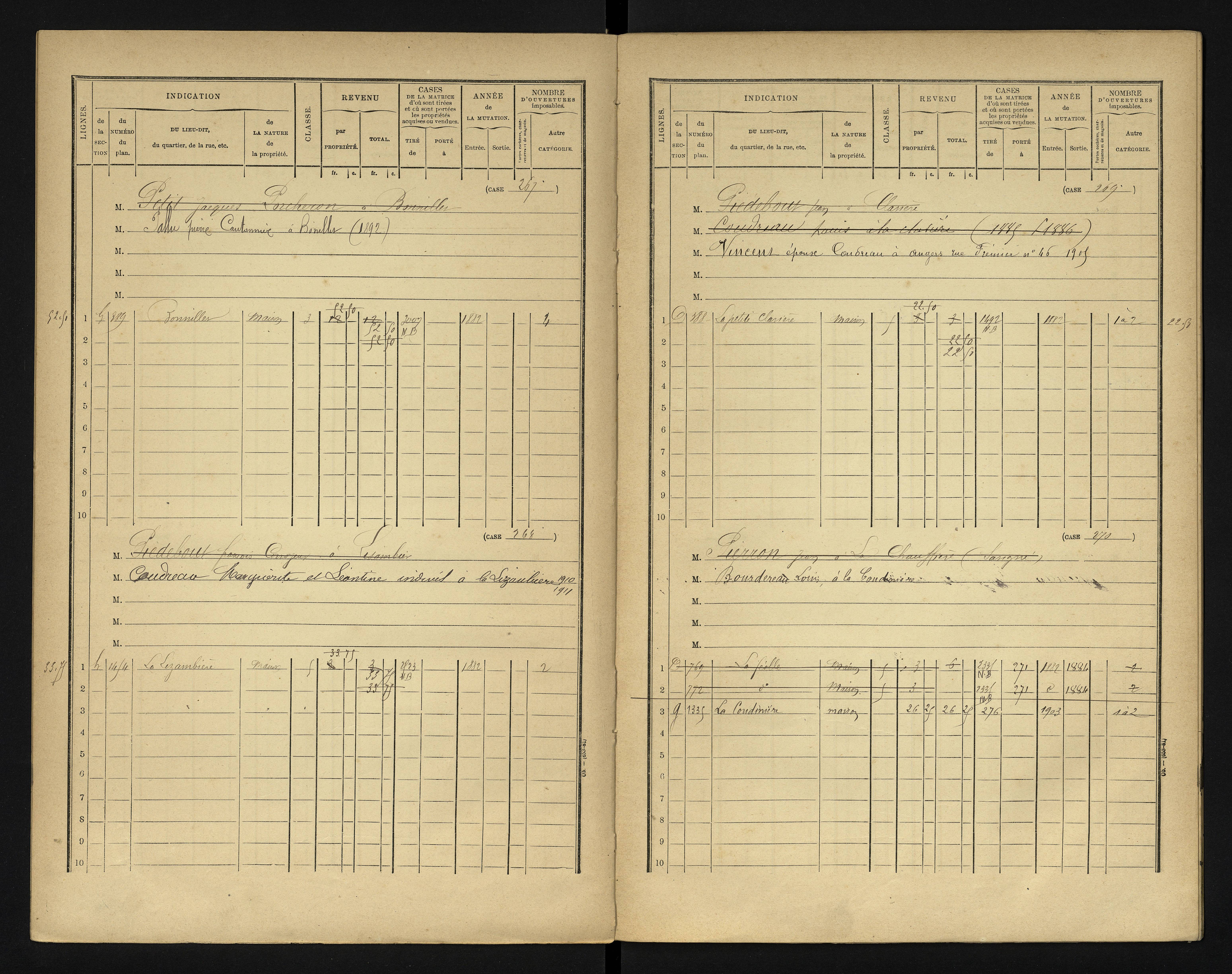 Blanzay - FRAD086_cadastre Cases 1-552 