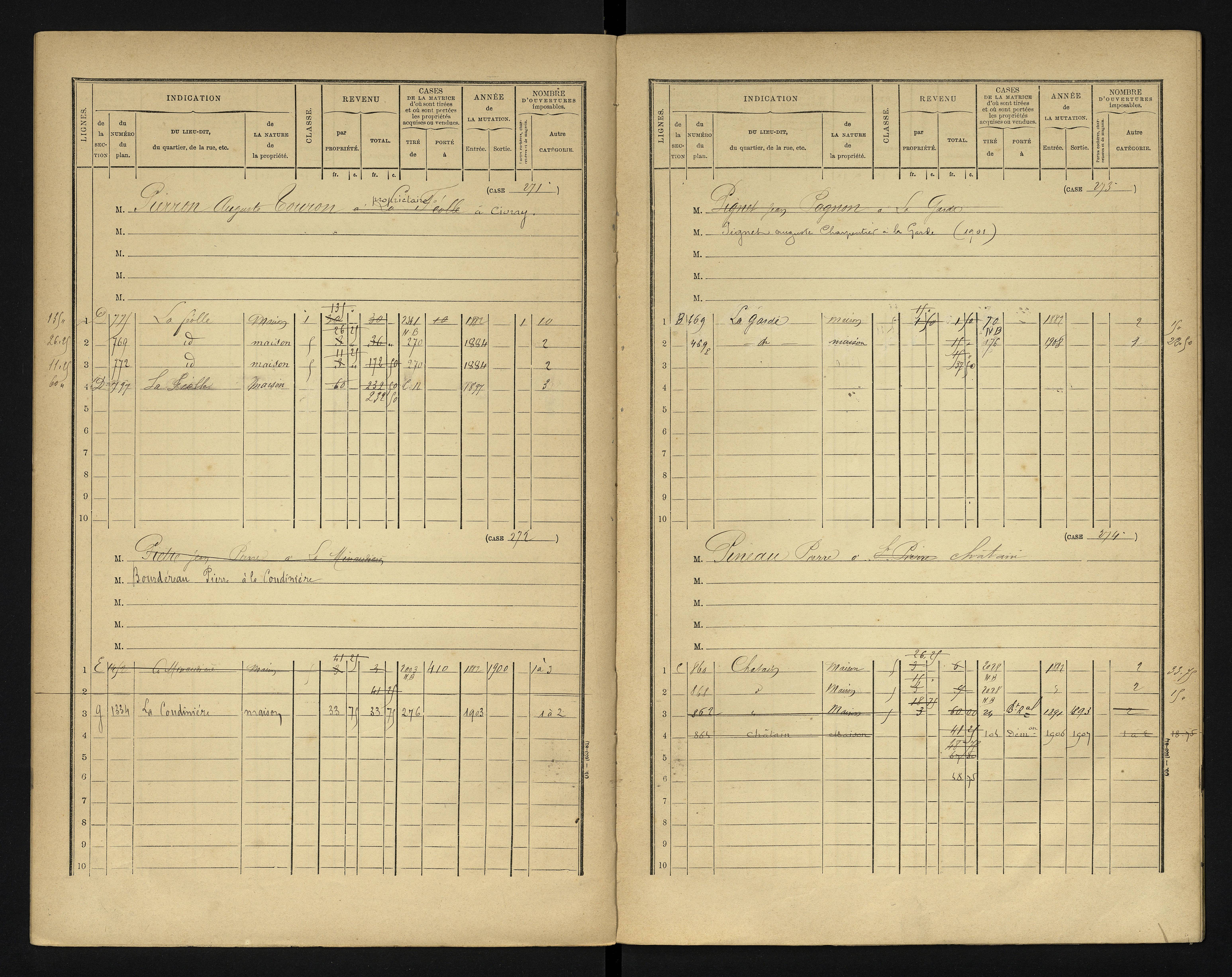 Blanzay - FRAD086_cadastre Cases 1-552 