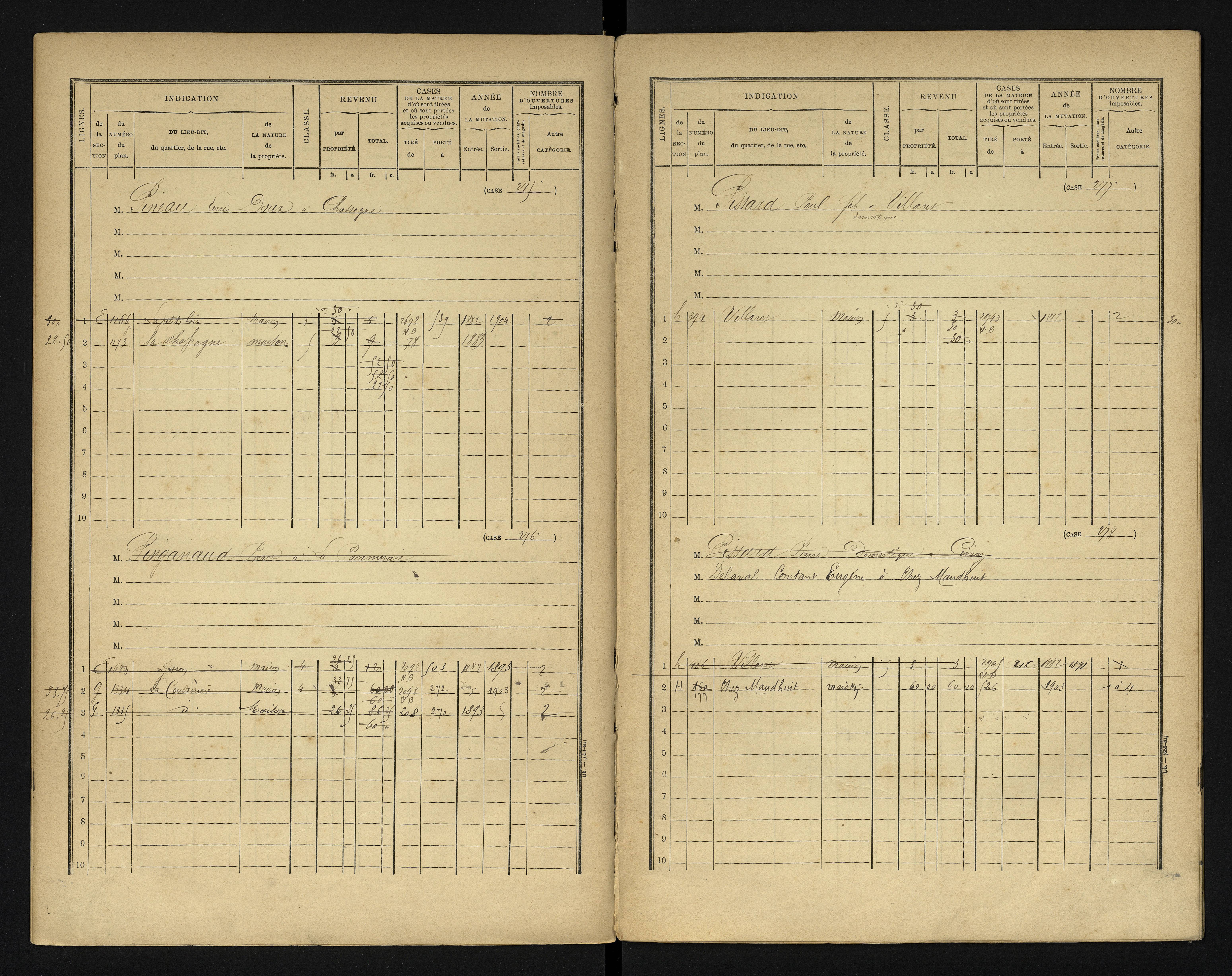 Blanzay - FRAD086_cadastre Cases 1-552 