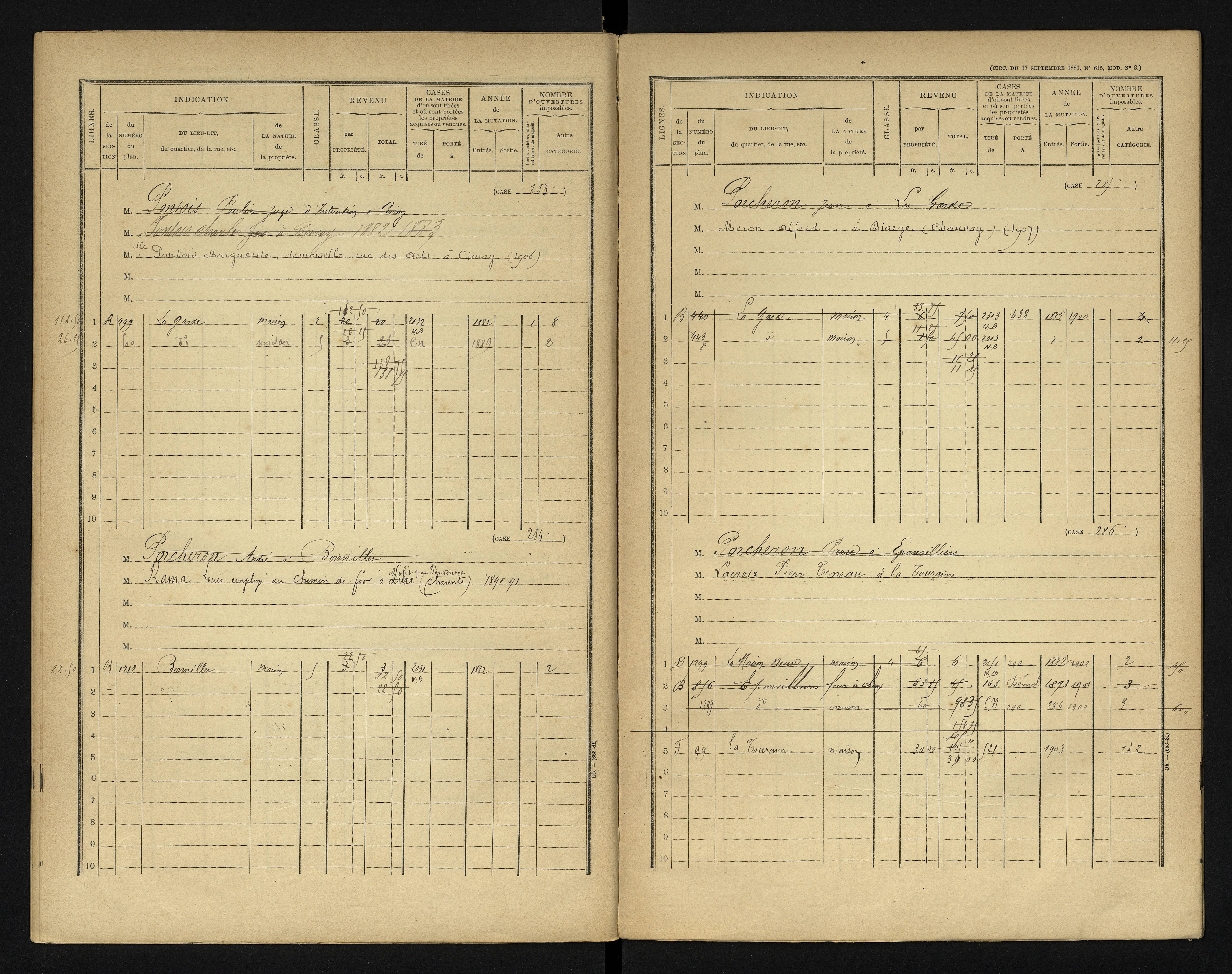 Blanzay - FRAD086_cadastre Cases 1-552 