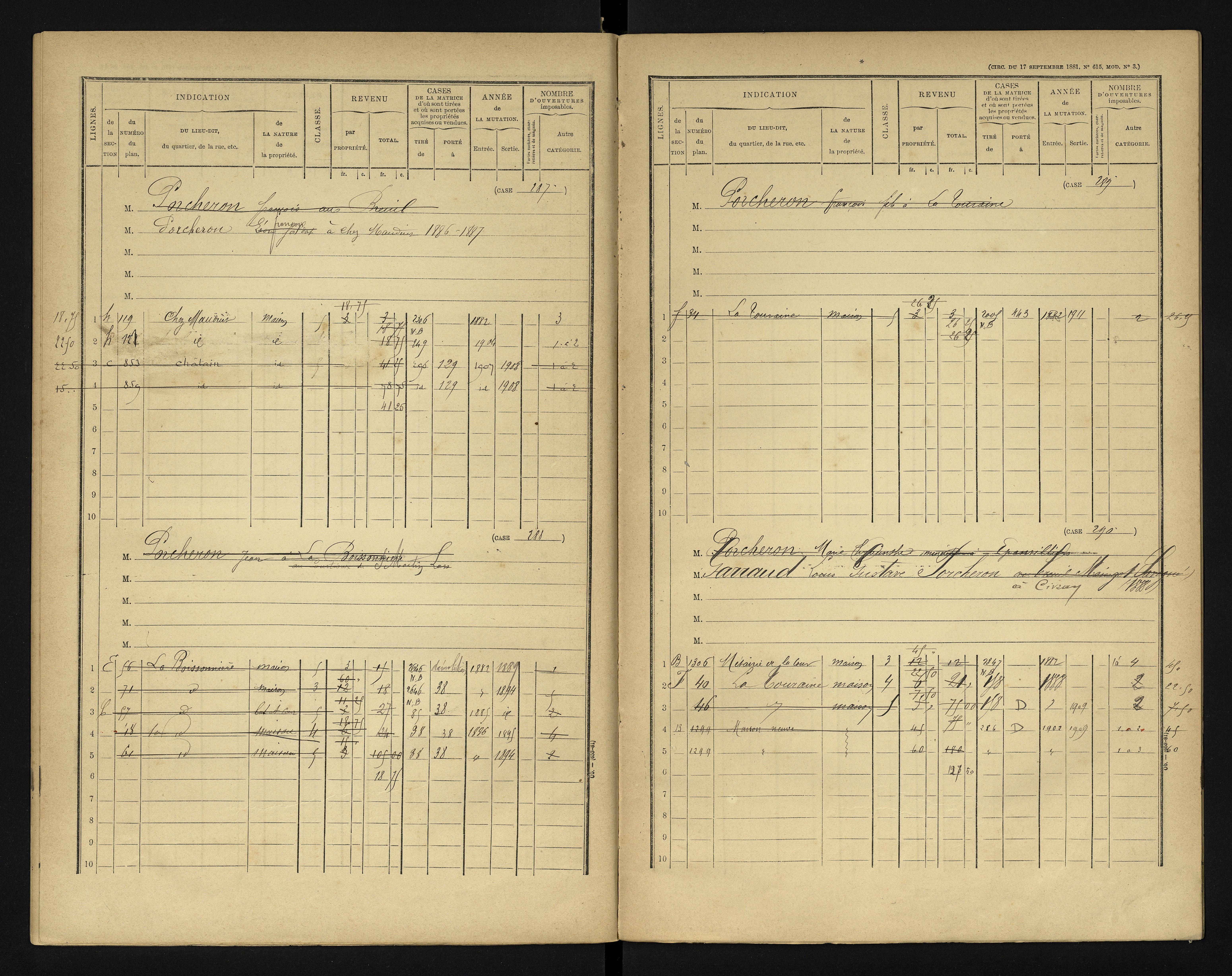 Blanzay - FRAD086_cadastre Cases 1-552 