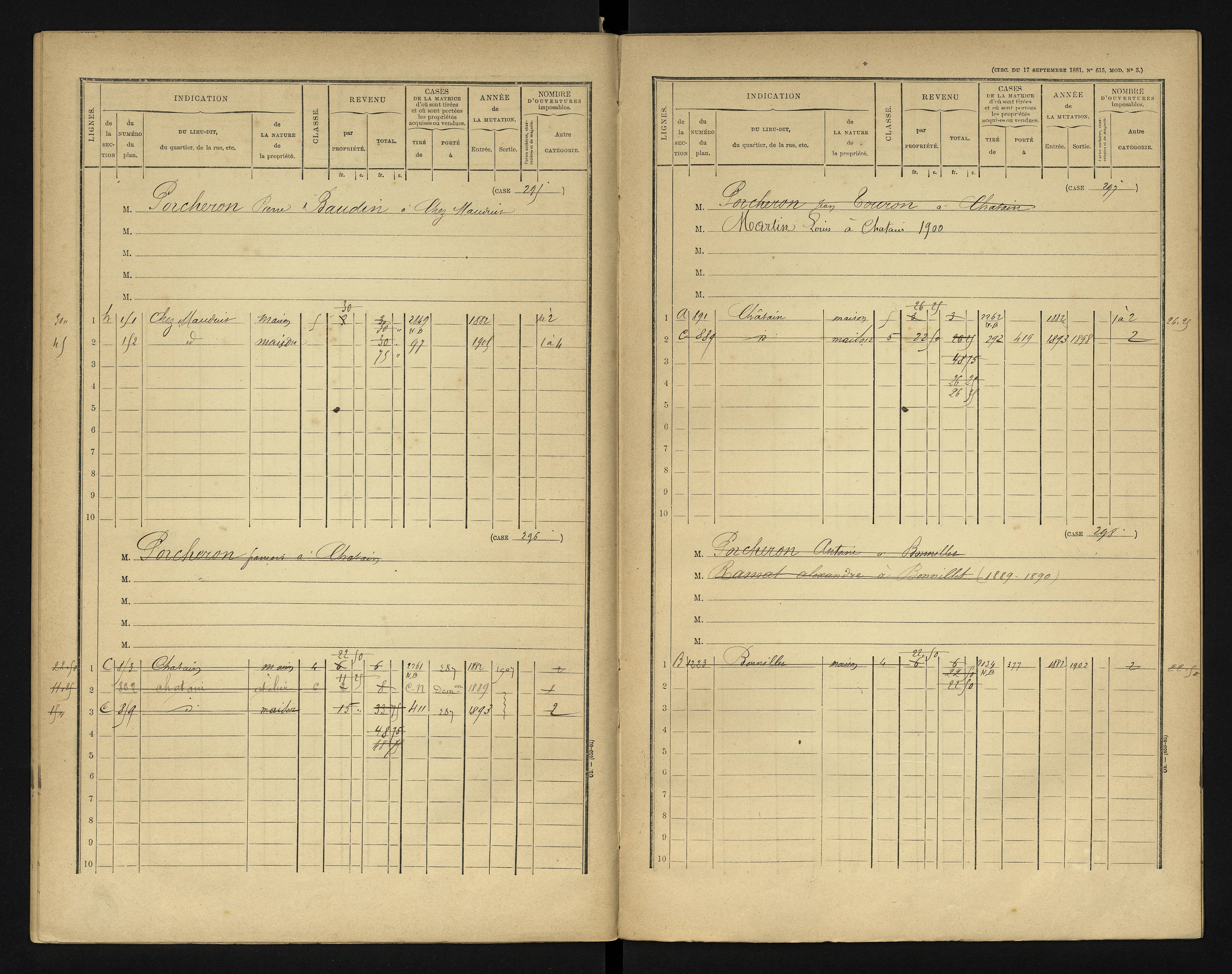 Blanzay - FRAD086_cadastre Cases 1-552 
