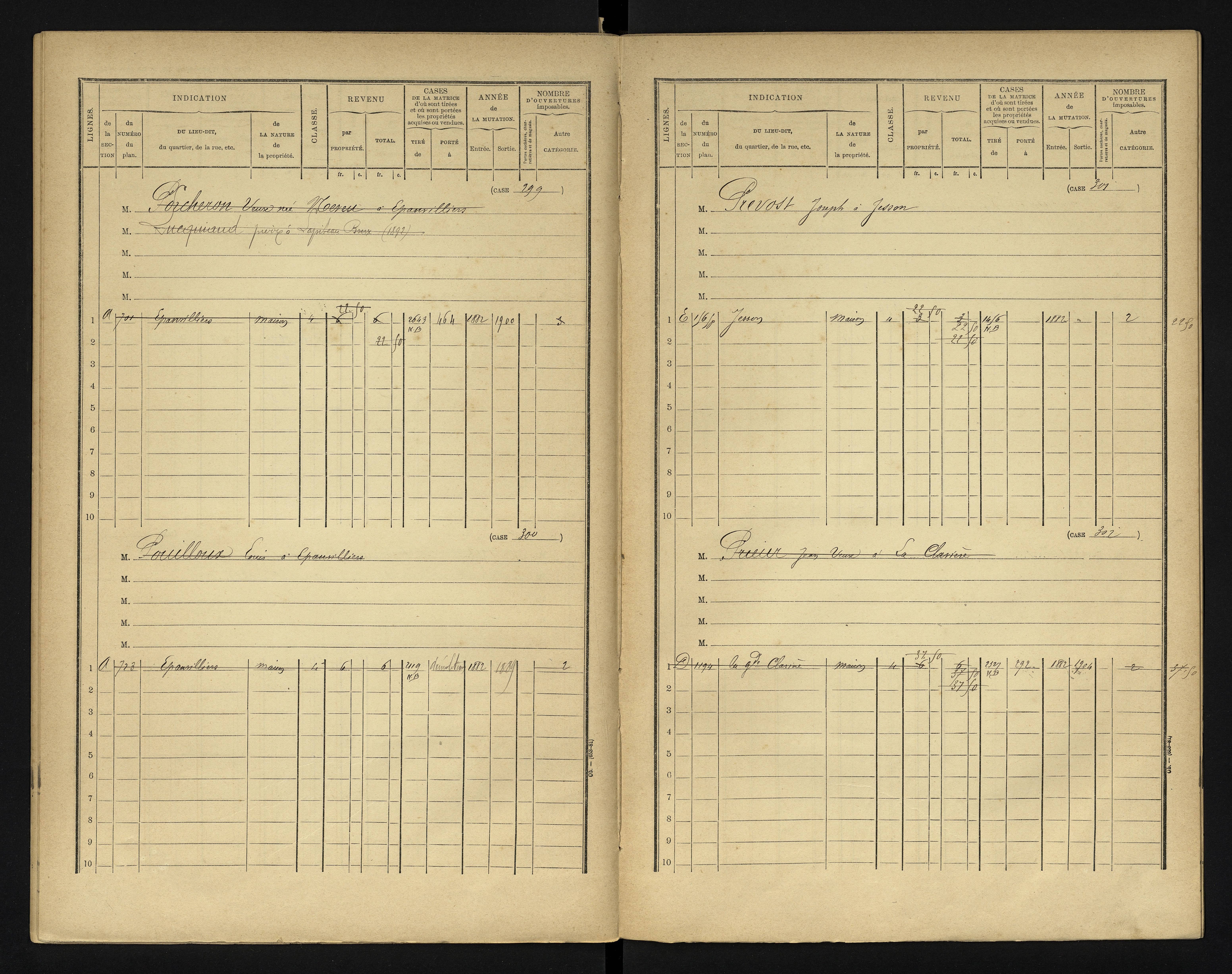 Blanzay - FRAD086_cadastre Cases 1-552 