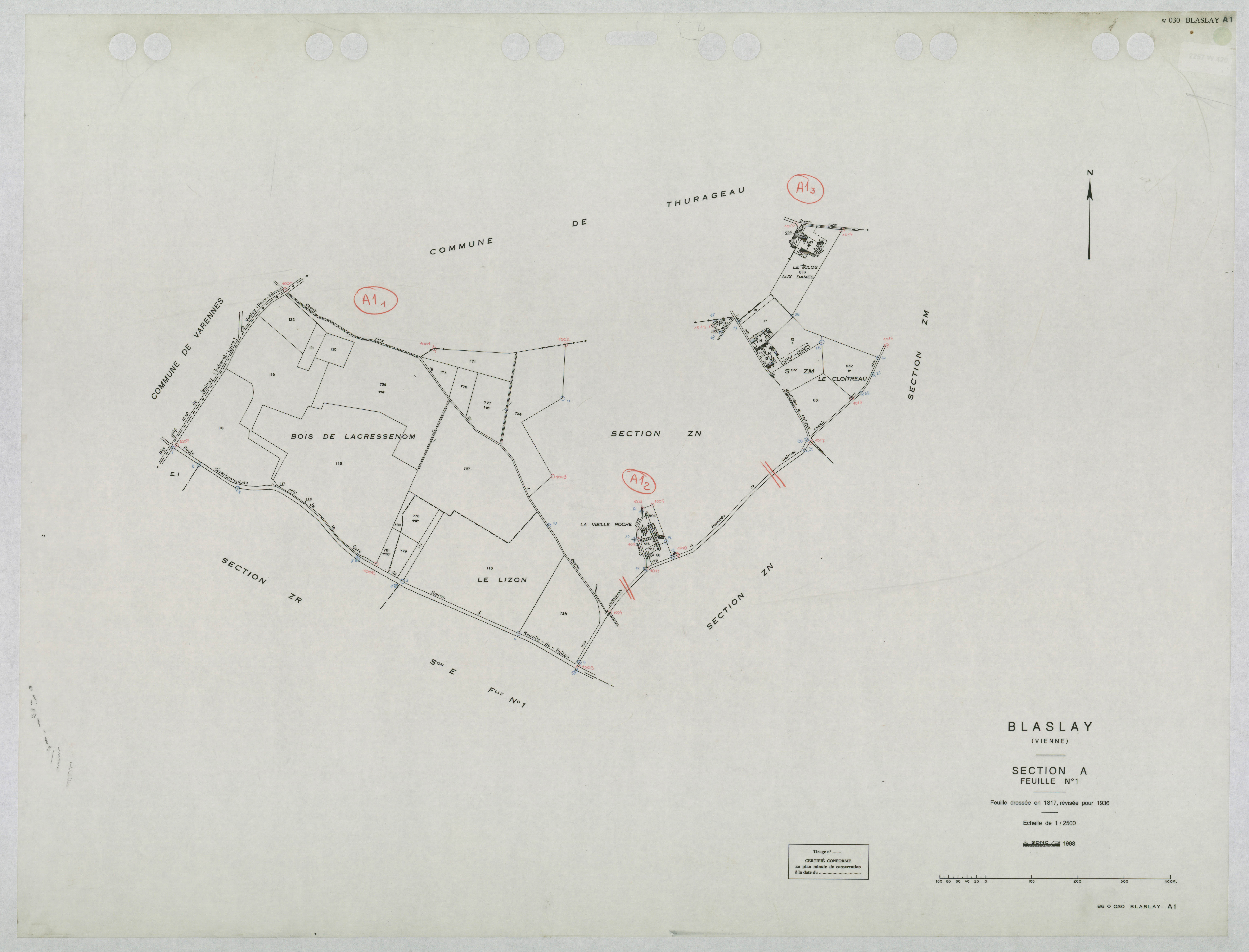 Blaslay - FRAD086_cadastre Plans mis à jour 