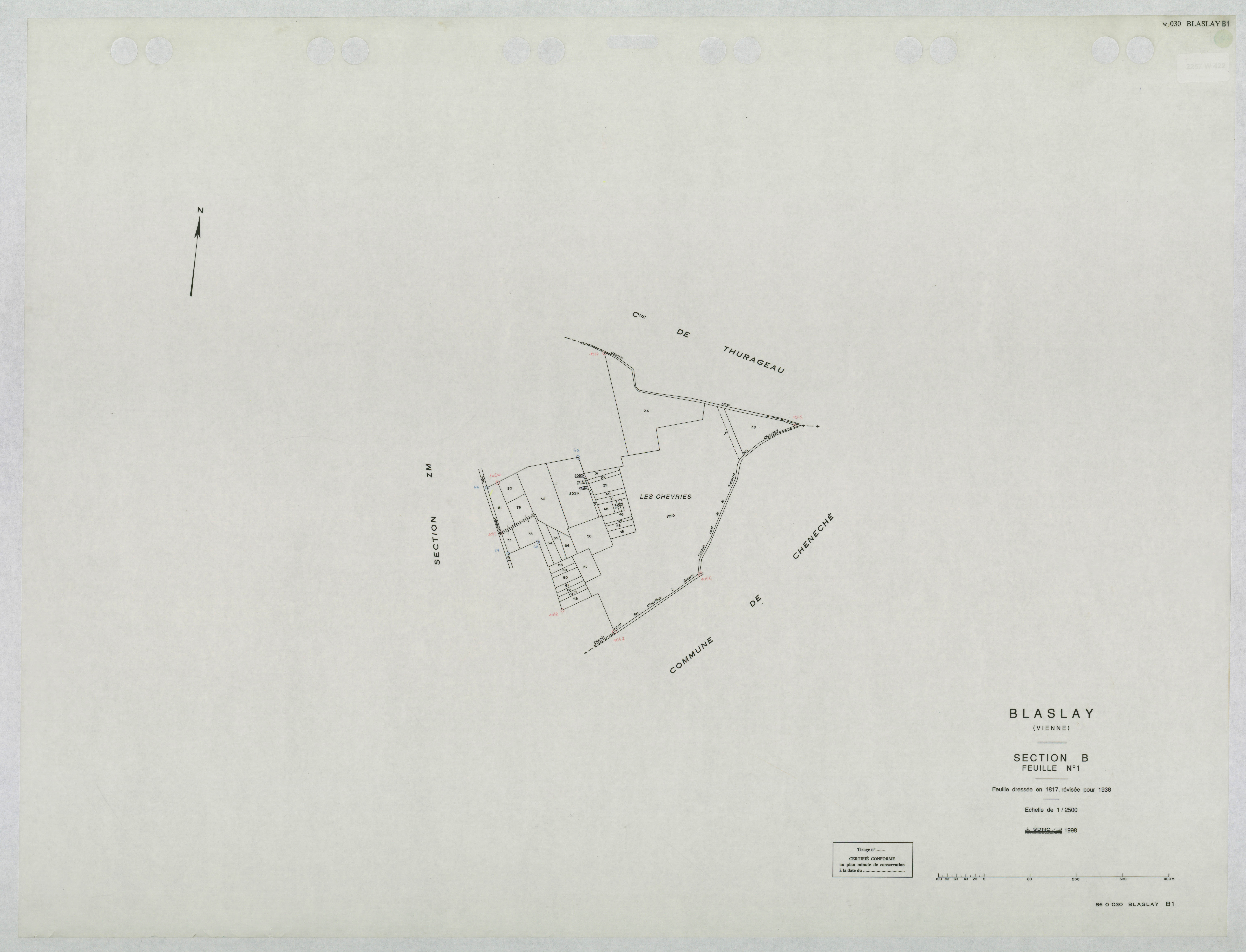 Blaslay - FRAD086_cadastre Plans mis à jour 