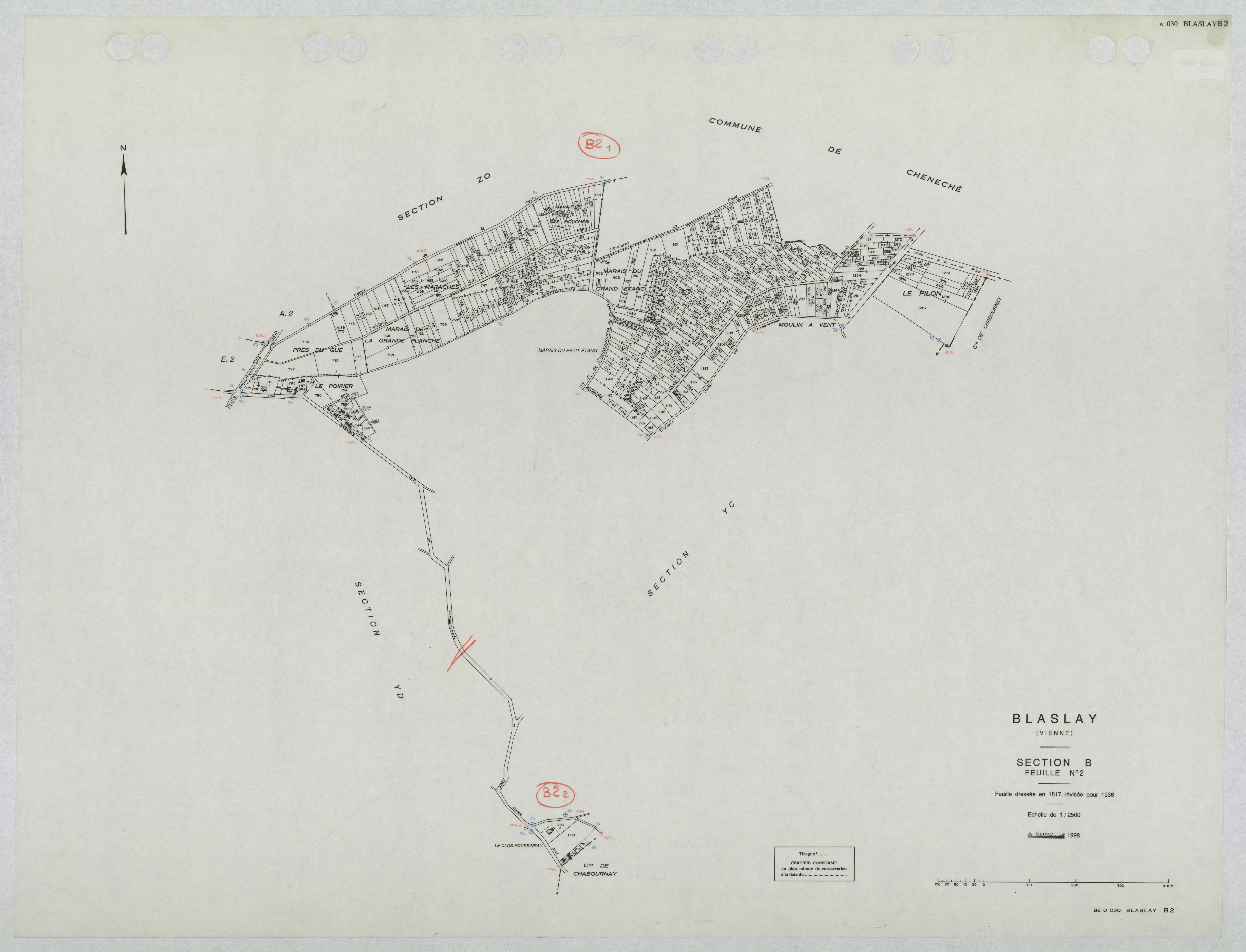 Blaslay - FRAD086_cadastre Plans mis à jour 