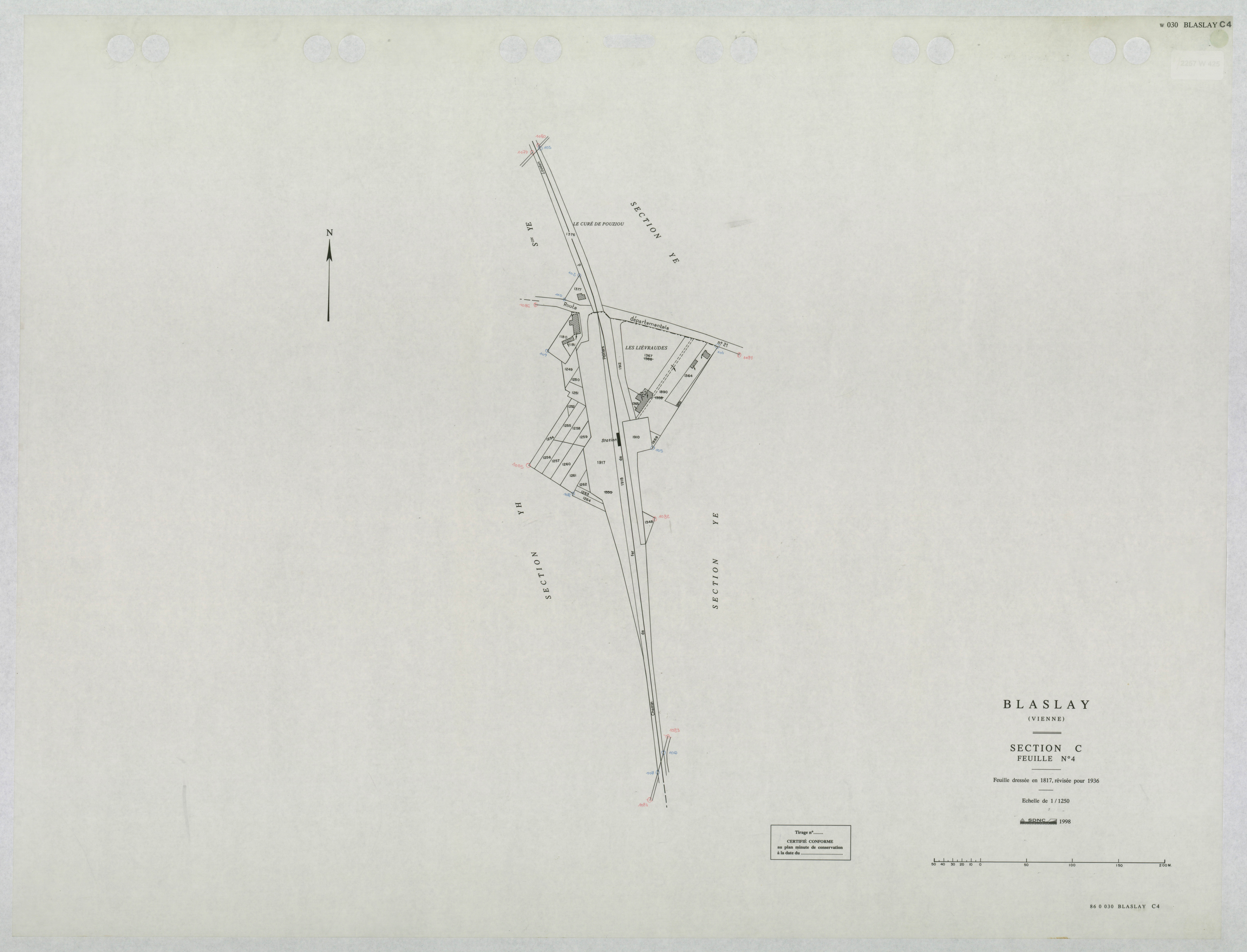 Blaslay - FRAD086_cadastre Plans mis à jour 