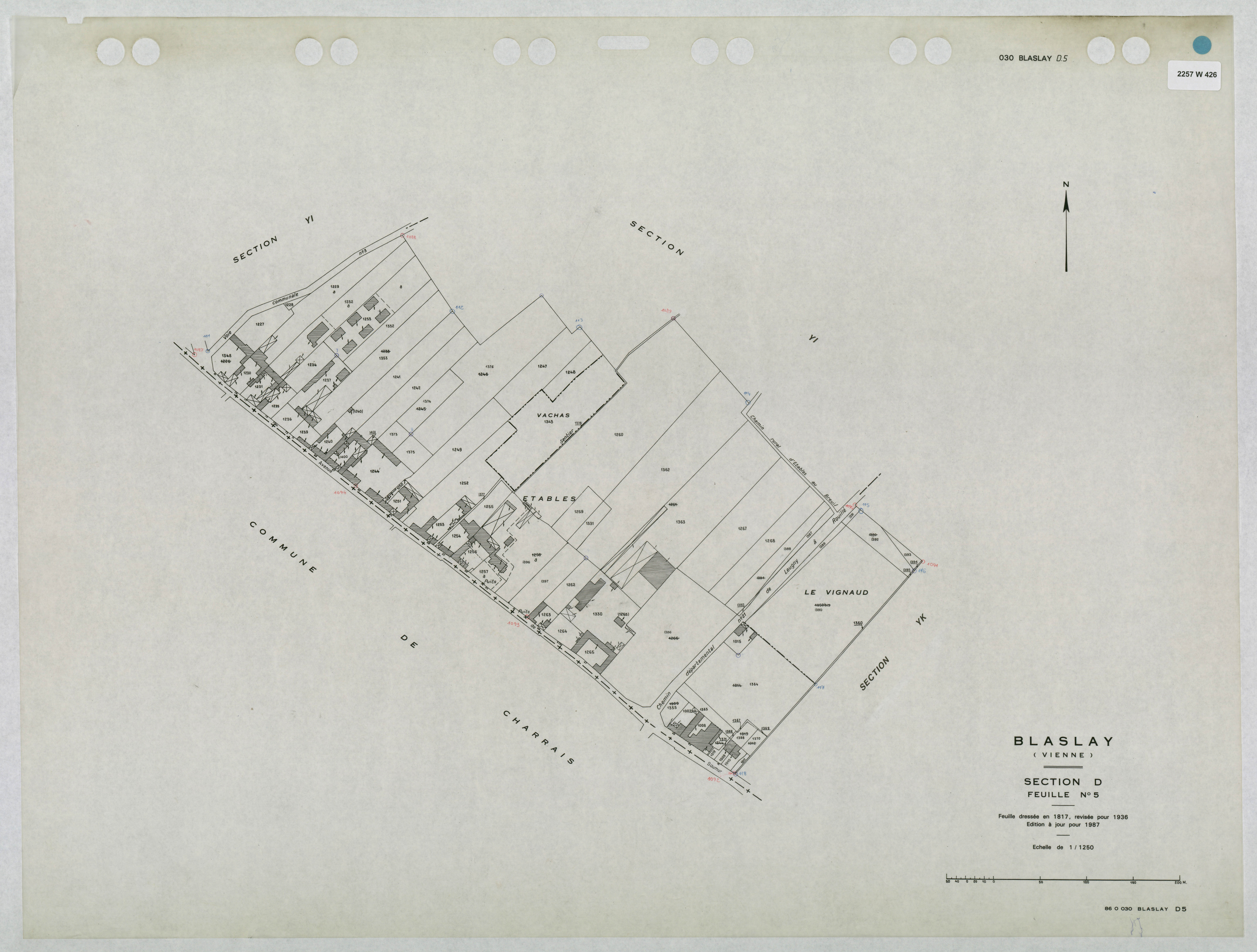 Blaslay - FRAD086_cadastre Plans mis à jour 