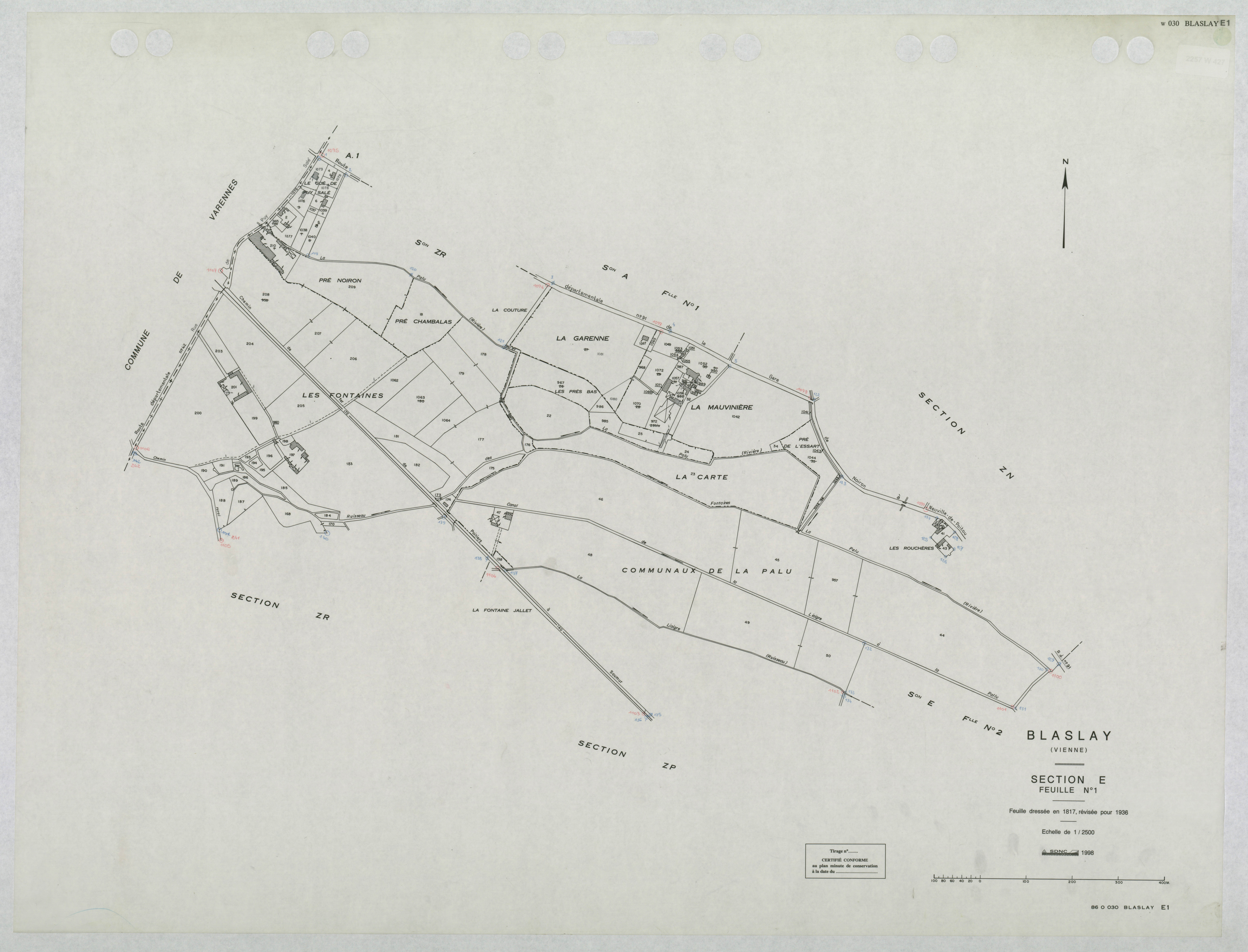 Blaslay - FRAD086_cadastre Plans mis à jour 