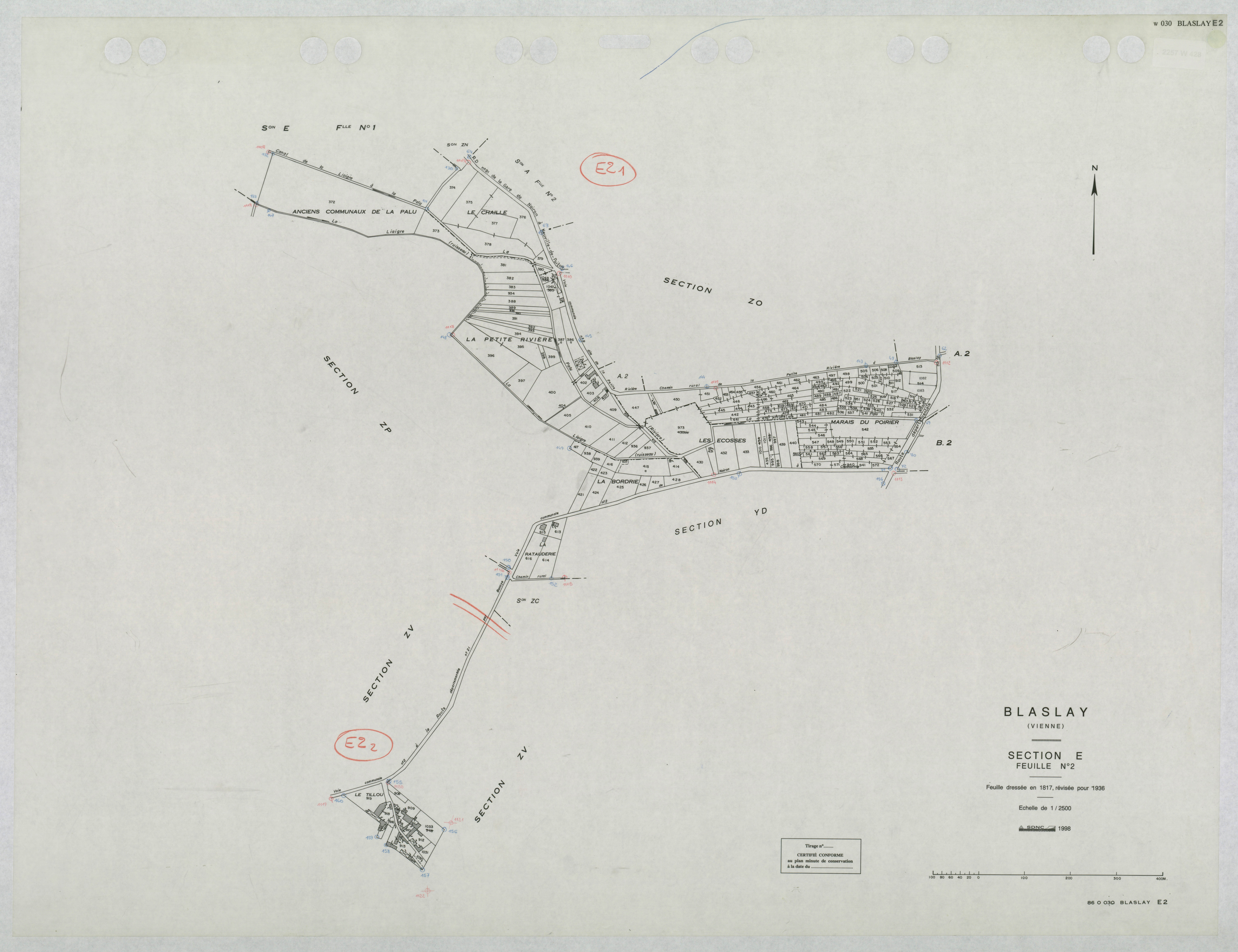 Blaslay - FRAD086_cadastre Plans mis à jour 