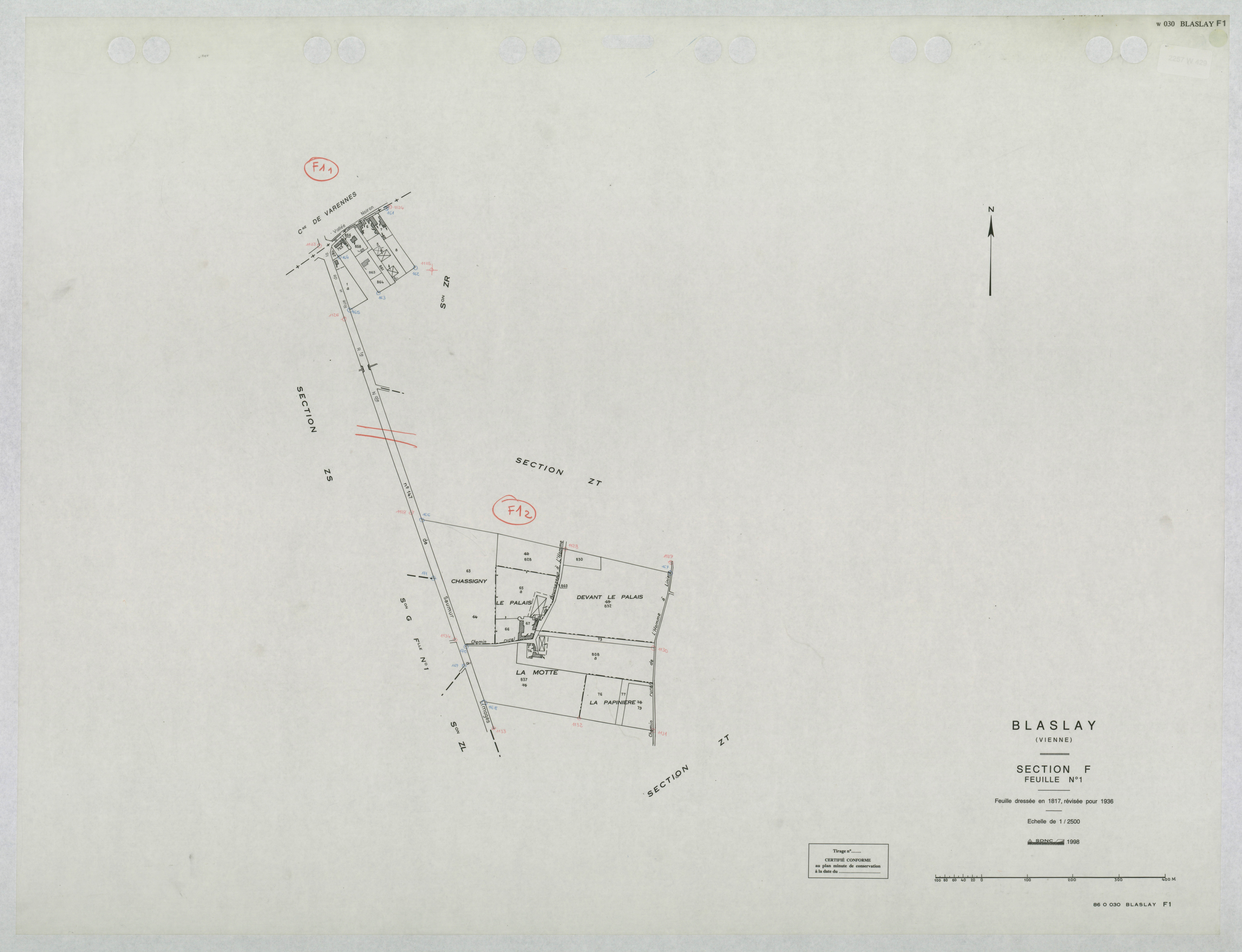 Blaslay - FRAD086_cadastre Plans mis à jour 