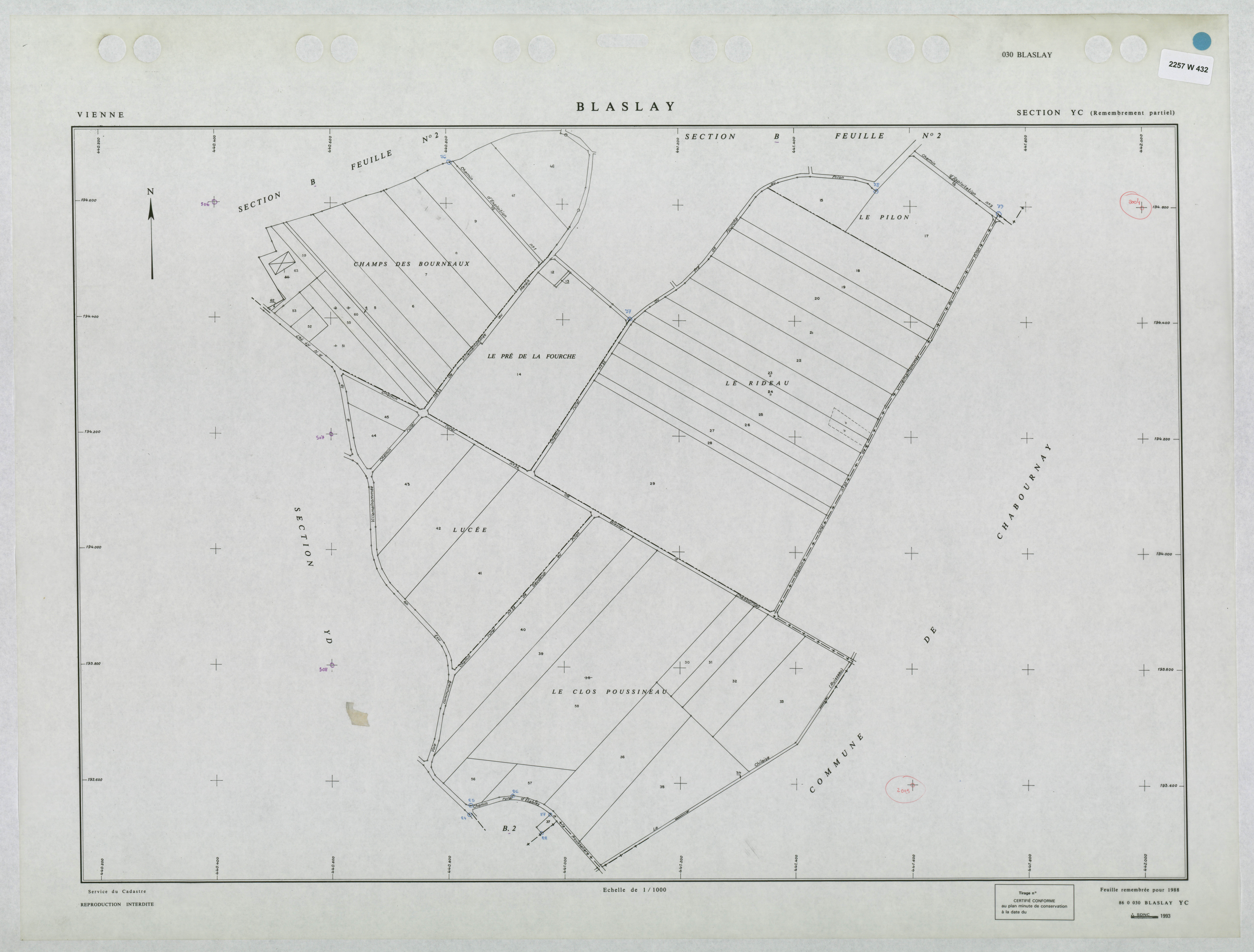 Blaslay - FRAD086_cadastre Plans remembrés 