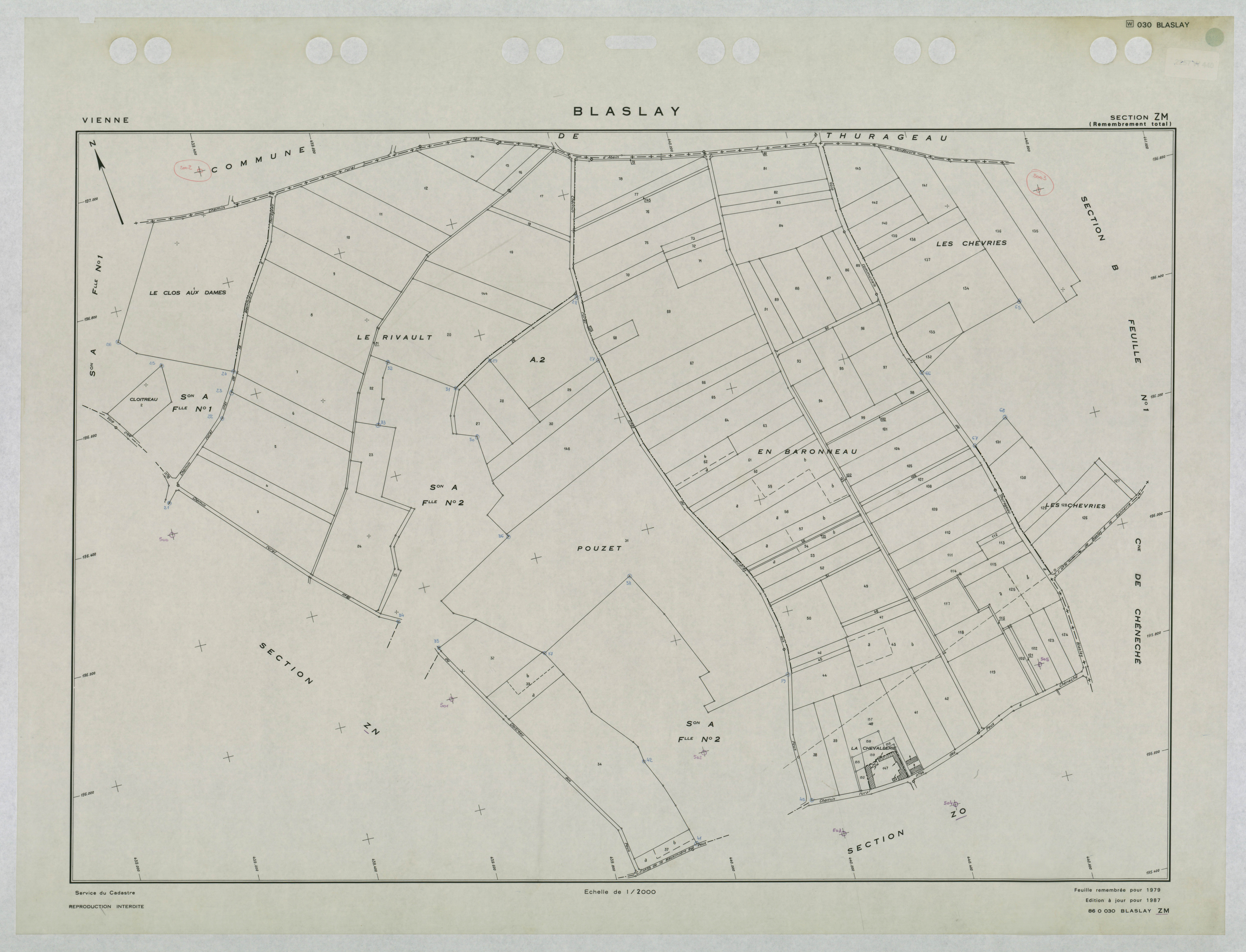 Blaslay - FRAD086_cadastre Plans remembrés 