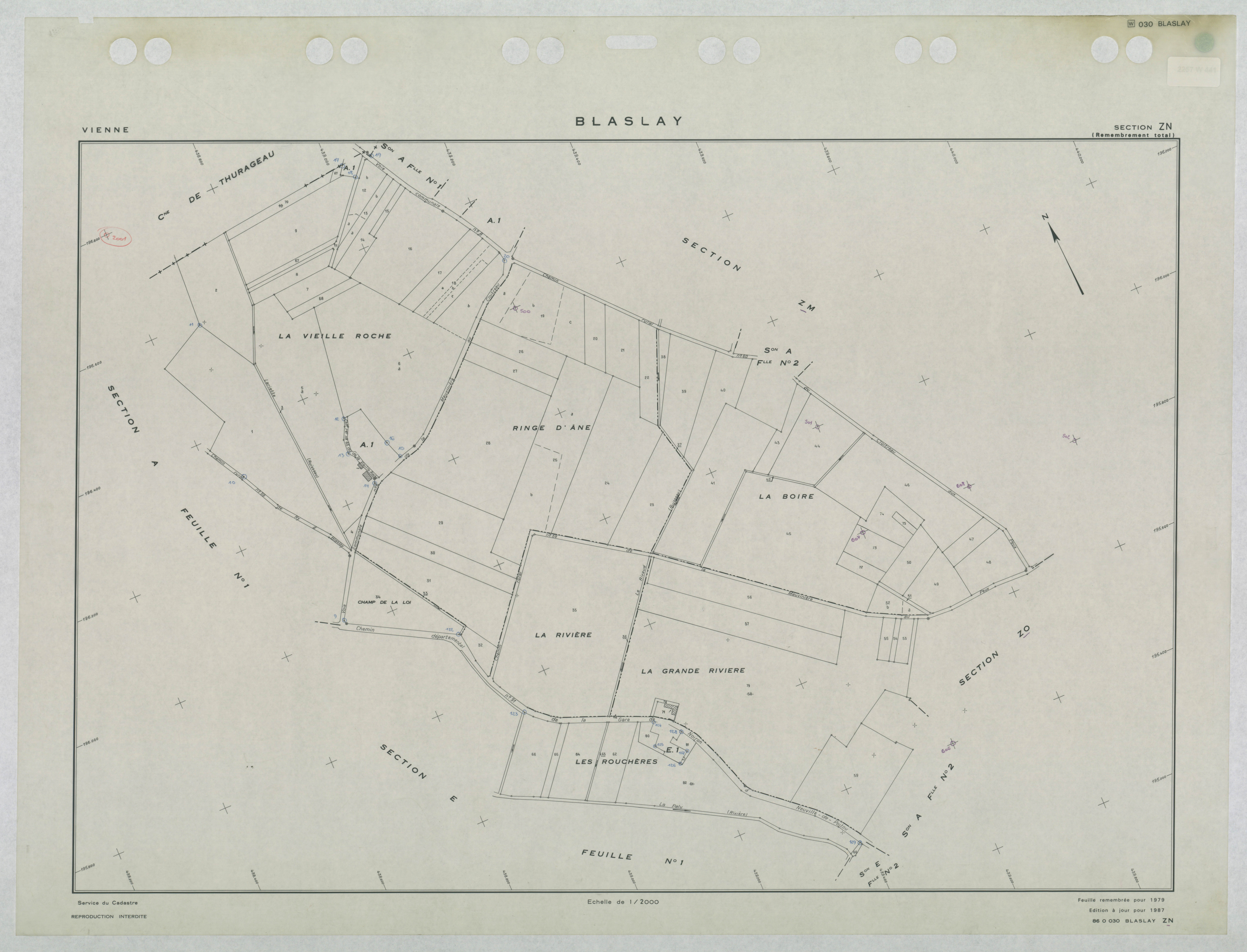 Blaslay - FRAD086_cadastre Plans remembrés 